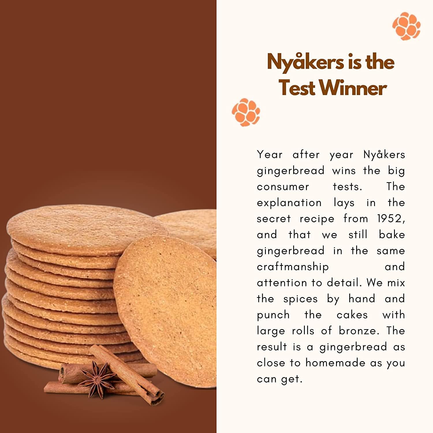 Nyakers Swedish Pepparkakor Lemon Ginger Snaps Cookies - Old Fashioned Thin Ginger Biscuits with Real Ginger & Lemon - Vegan, Palm Oil Free - 5.3oz (Pack of 12) - Perfect for Holiday Gifts, Tea Time & Snacking