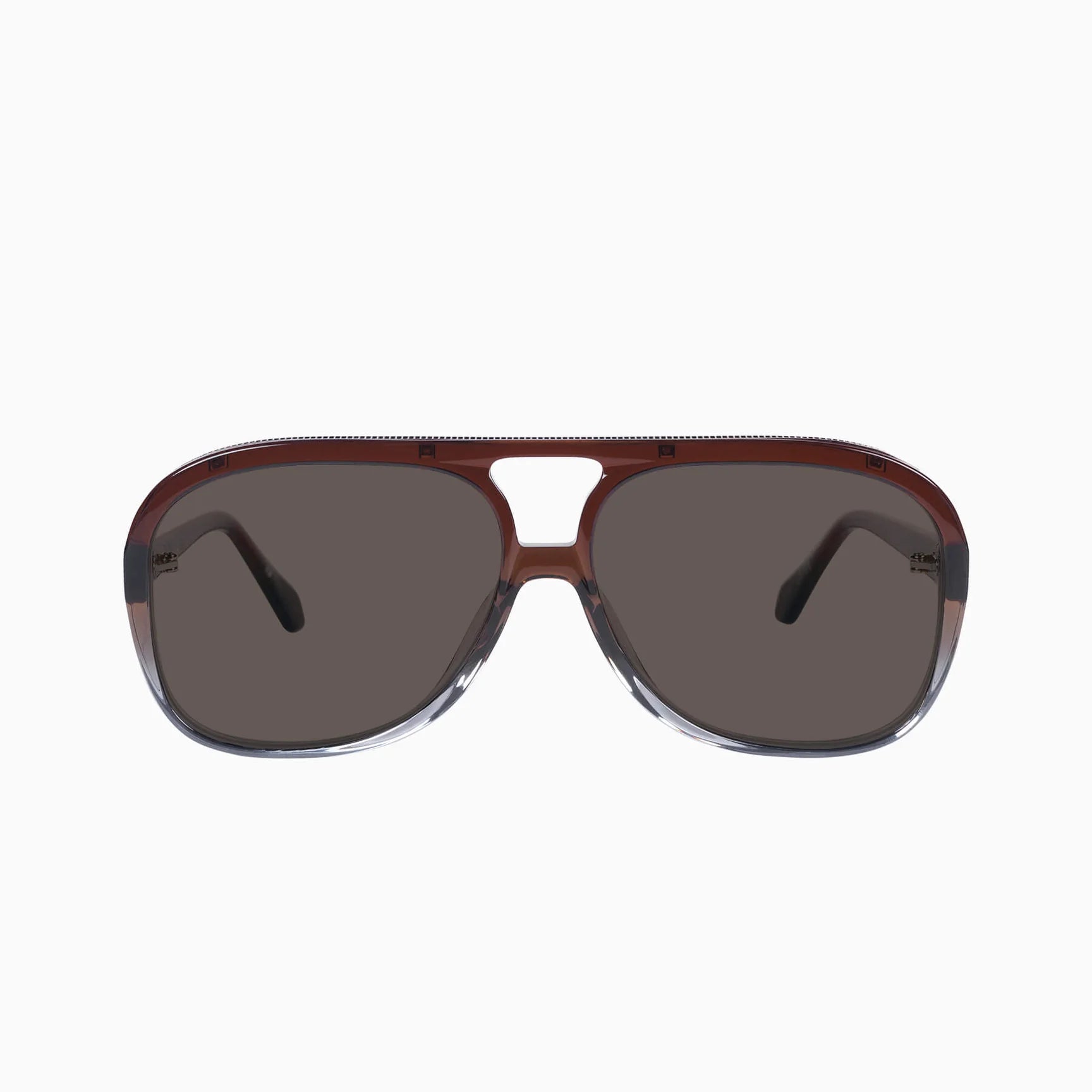 Bang Bang Transparent Chocolate Fade to Crystal Sunglasses with Gold Metal Frame & Brown Lenses - Perfect for Outdoor Activities and Fashion Accessories