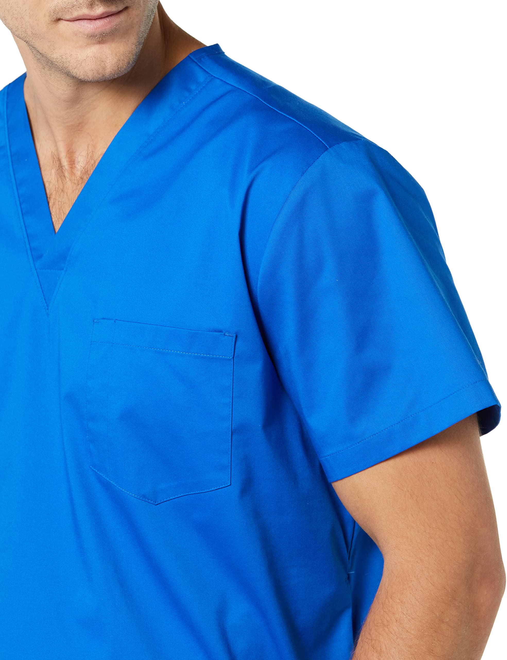 Amazon Essentials Men's V-Neck Scrub Top with Pockets - Comfortable Medical Uniform for Doctors & Nurses - Perfect for Hospital, Clinic & Healthcare Work