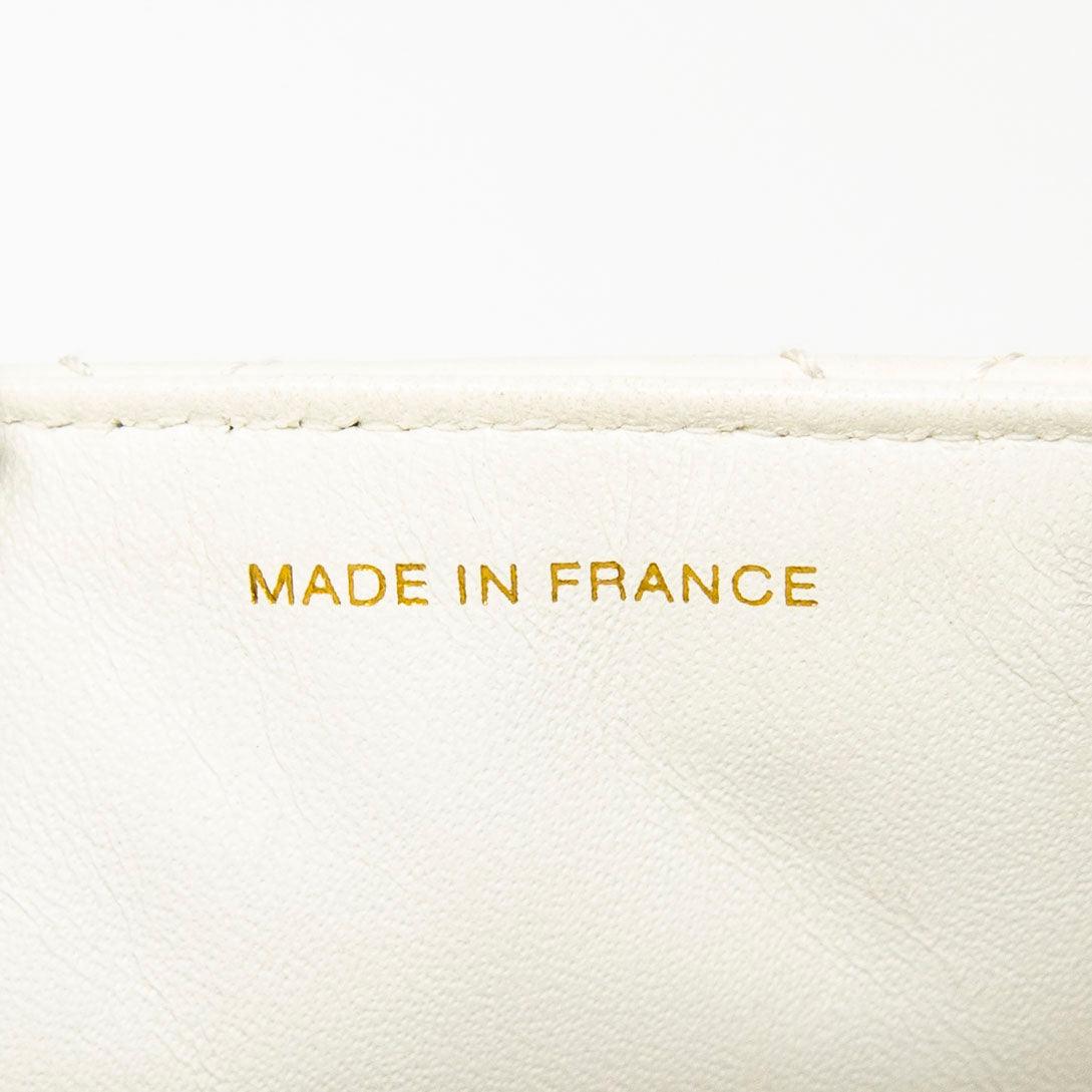 Vintage Chanel White Lambskin Classic Flap Bag - Luxury Leather Shoulder Handbag for Women | Perfect for Date Night, Parties & Special Occasions