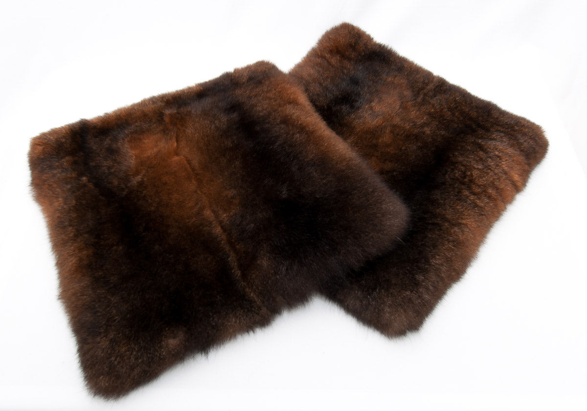 Natural Reddish Brown Possum Fur Cushion Cover - Soft & Luxurious Throw Pillow Case for Sofa, Bed, Living Room Decor - Cozy Home Accessories for Winter & Fall Season