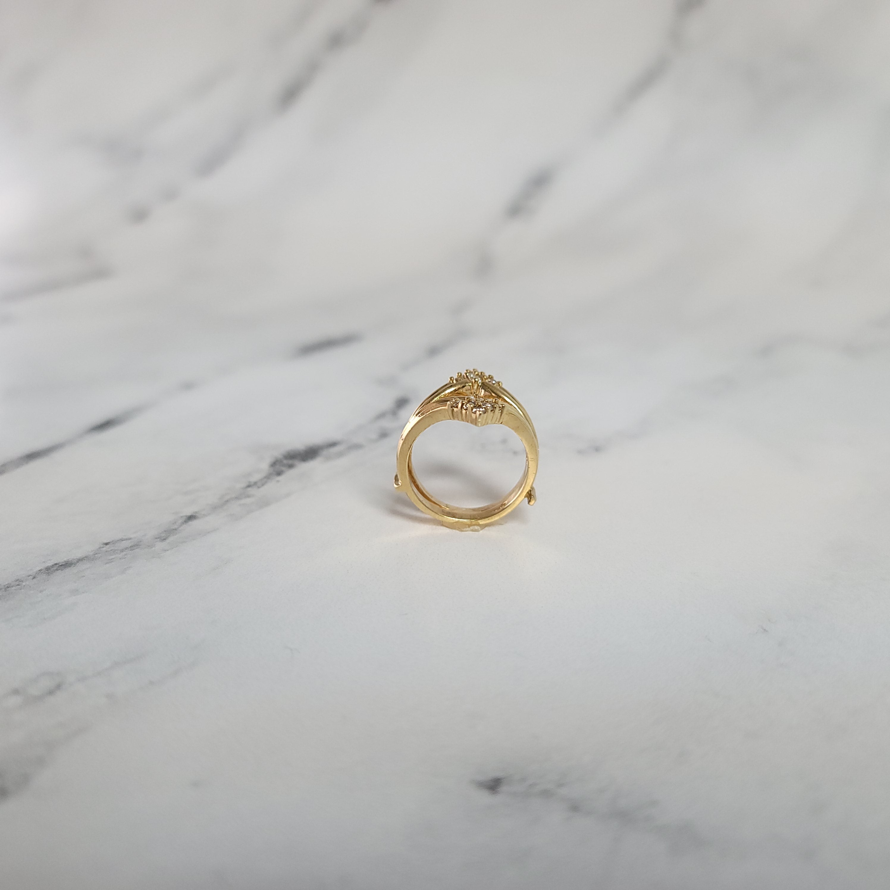 Elegant Diamond Cluster Ring Guard Enhancer - Perfect for Wedding Bands & Engagement Rings | Stackable Jewelry for Special Occasions