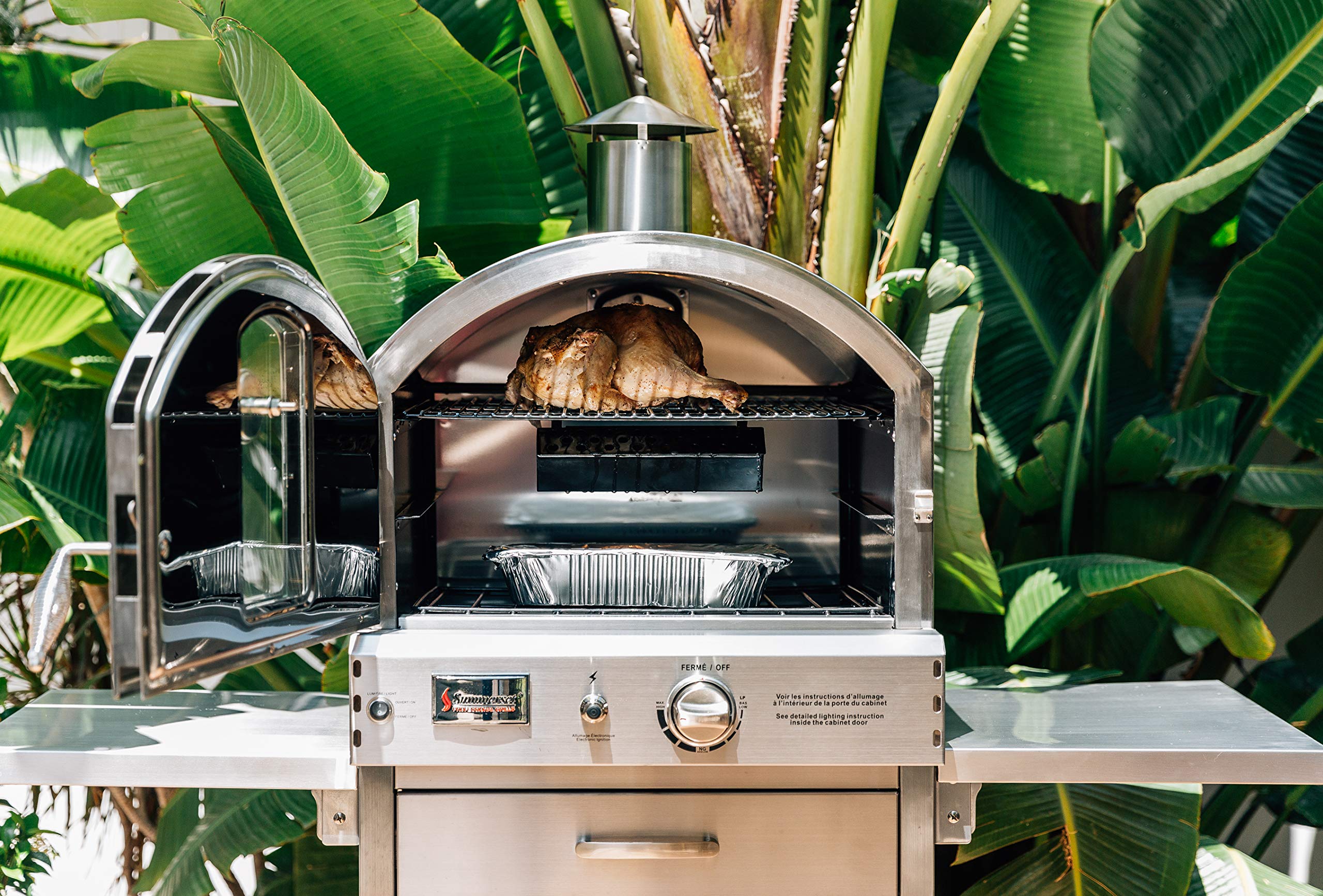 Summerset SS-OVFS-LP Freestanding Propane Gas Outdoor Pizza Oven - Portable Backyard Pizza Maker for Patio, Garden & Camping - Perfect for Wood-Fired Style Pizzas, Bread & Roasting