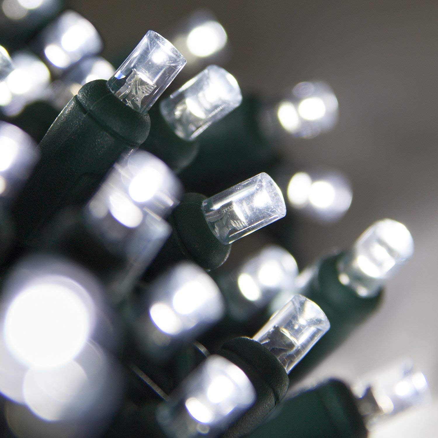 50-Pack 5mm Cool White LED Christmas Lights - 6