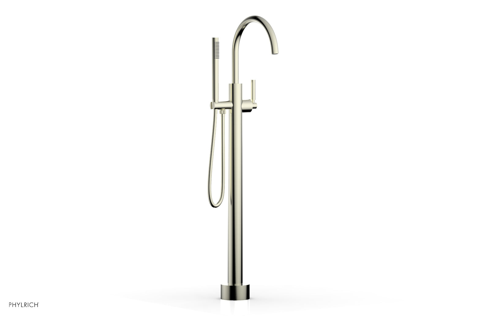 Premium Tall Floor Mount Tub Filler with Lever Handle & Hand Shower - D130 44 01 - Ideal for Modern Bathroom Renovations and Spa-Like Showers