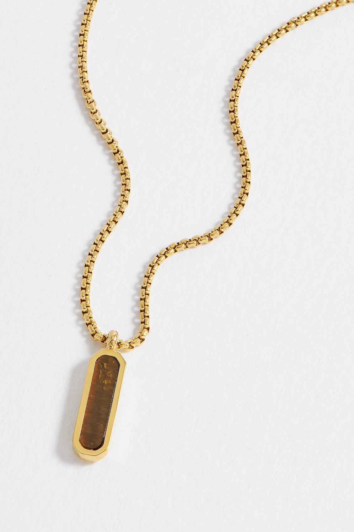 Men's Gemstone Tag Pendant Necklace - Sterling Silver or Gold Plated Personalized Name Necklace for Him - Perfect Gift for Birthday, Anniversary & Valentine's Day - Ideal for Casual Wear, Date Night & Special Occasions