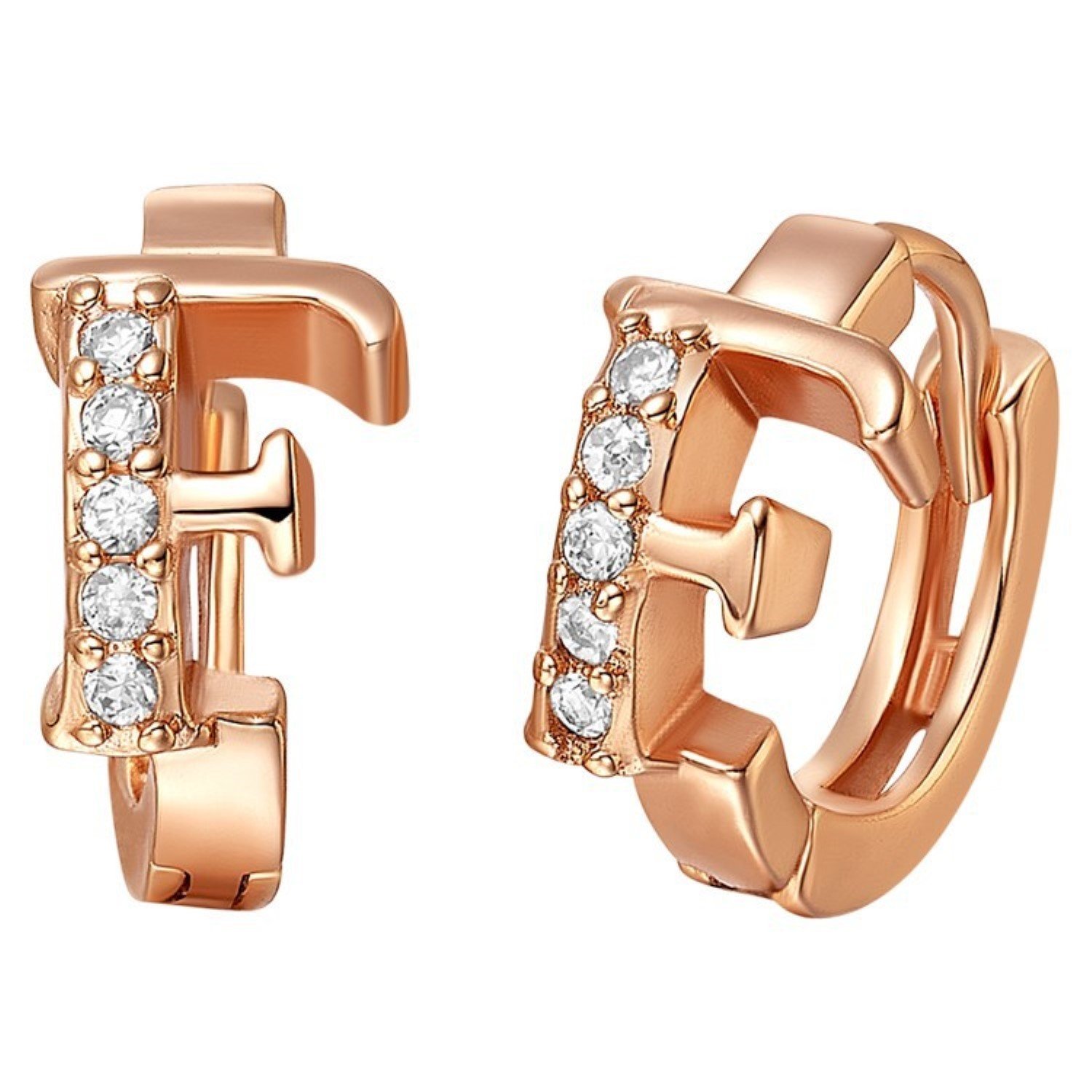 Rose Gold Cubic Zirconia Stud Earrings for Women - Elegant White CZ Jewelry Gift for Her - Perfect for Parties, Weddings & Everyday Wear