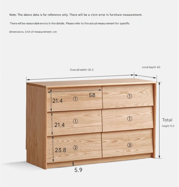 Solid Oak Wood Slanted Surface Chest of Drawers - Vintage Style Dresser for Bedroom, Living Room & Office Storage