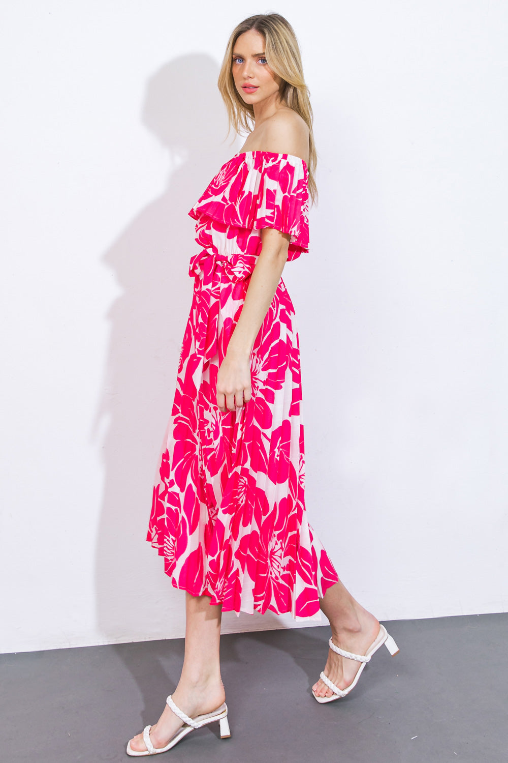 Love Script Woven Midi Dress - Floral Print Summer Dress for Women, Perfect for Beach Vacations, Date Nights & Garden Parties