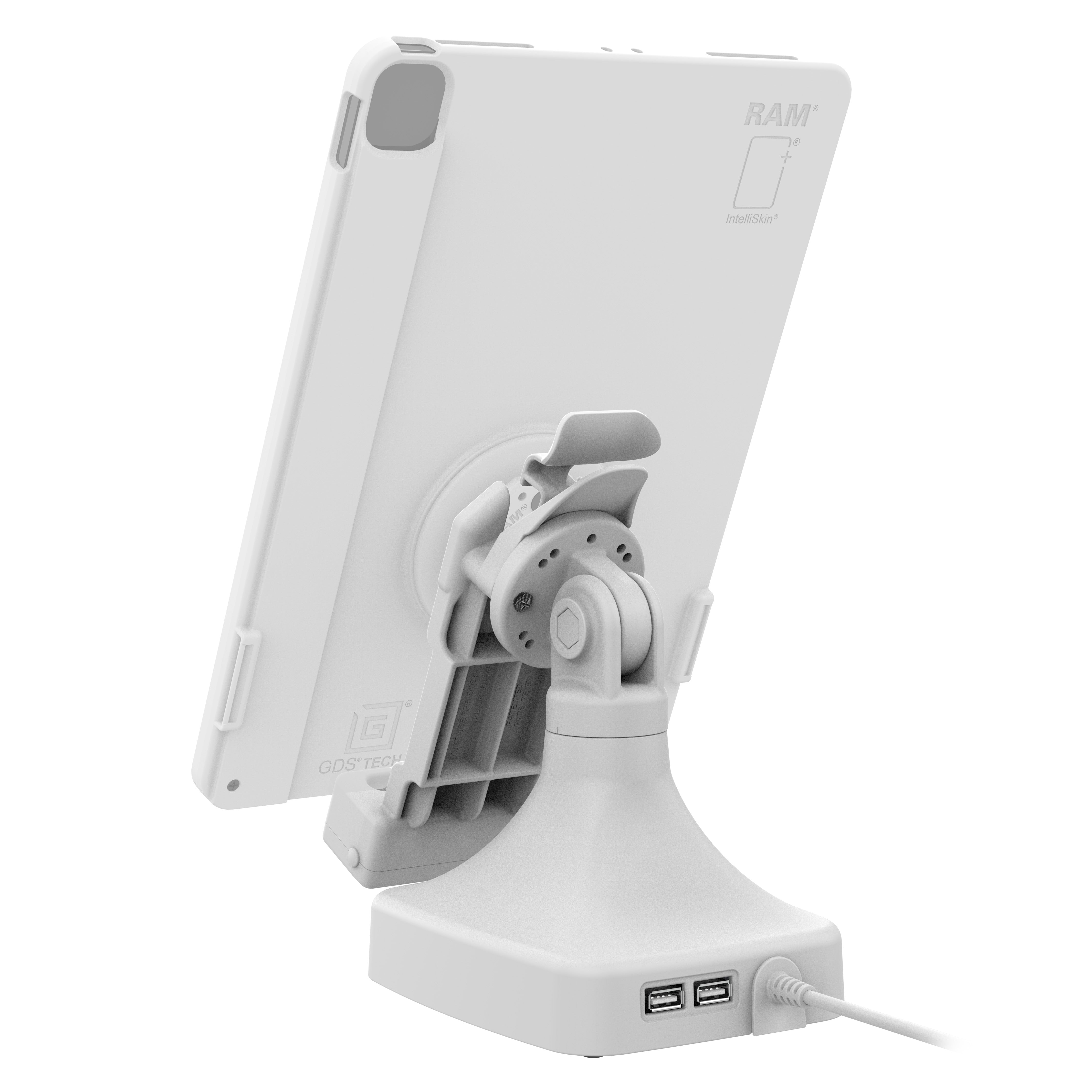 GDS® Uni Conn™ Tilt & Swivel USB-C Docking Station with Data Transfer - Gray (RAM GDS DOCK D14 U1C 2A GRY) | Perfect for Home Office, Remote Work & Multi-Monitor Setup