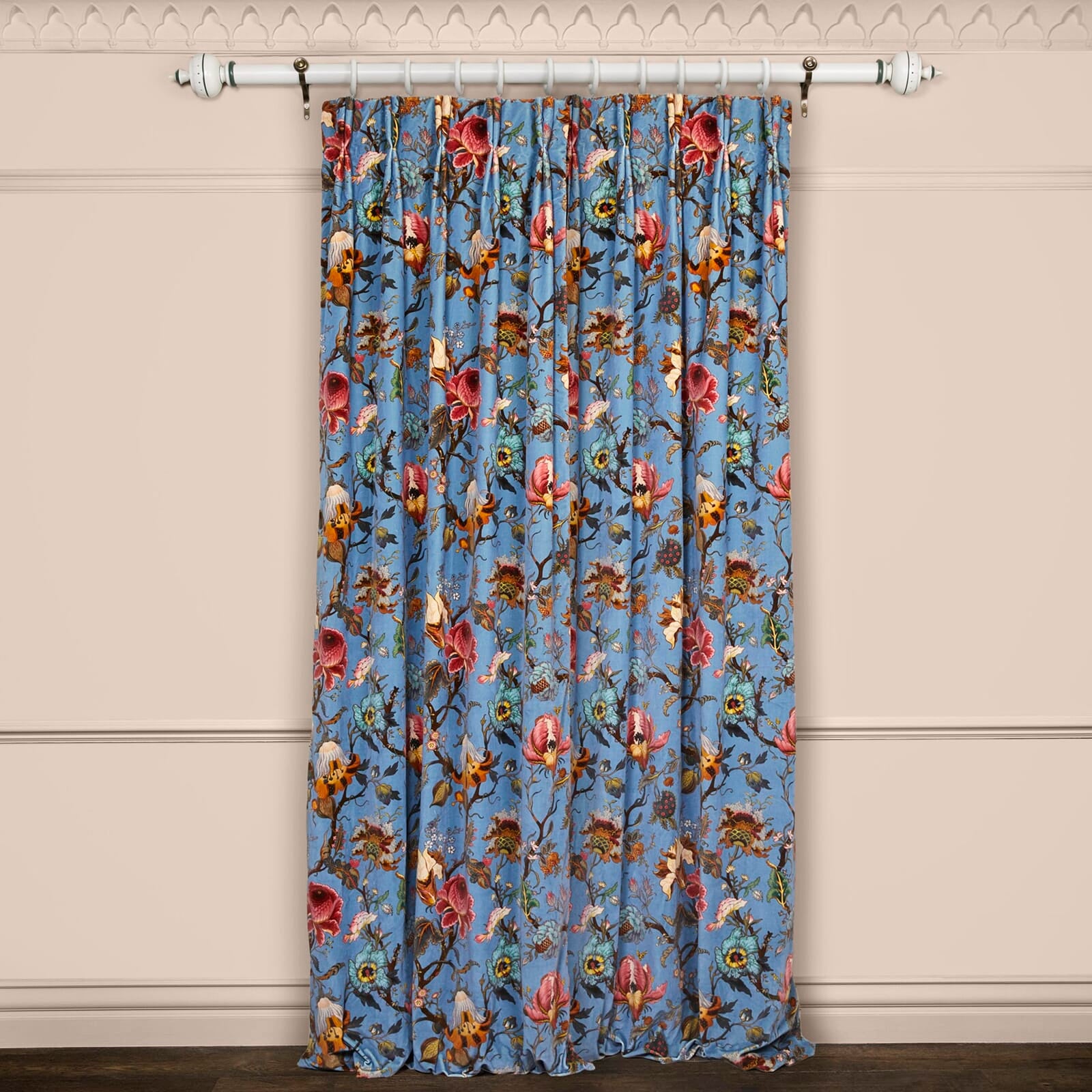 ARTEMIS Velvet Azure Blue Fabric for Upholstery, Curtains & Home Decor - Soft & Luxurious Material for DIY Projects & Interior Design
