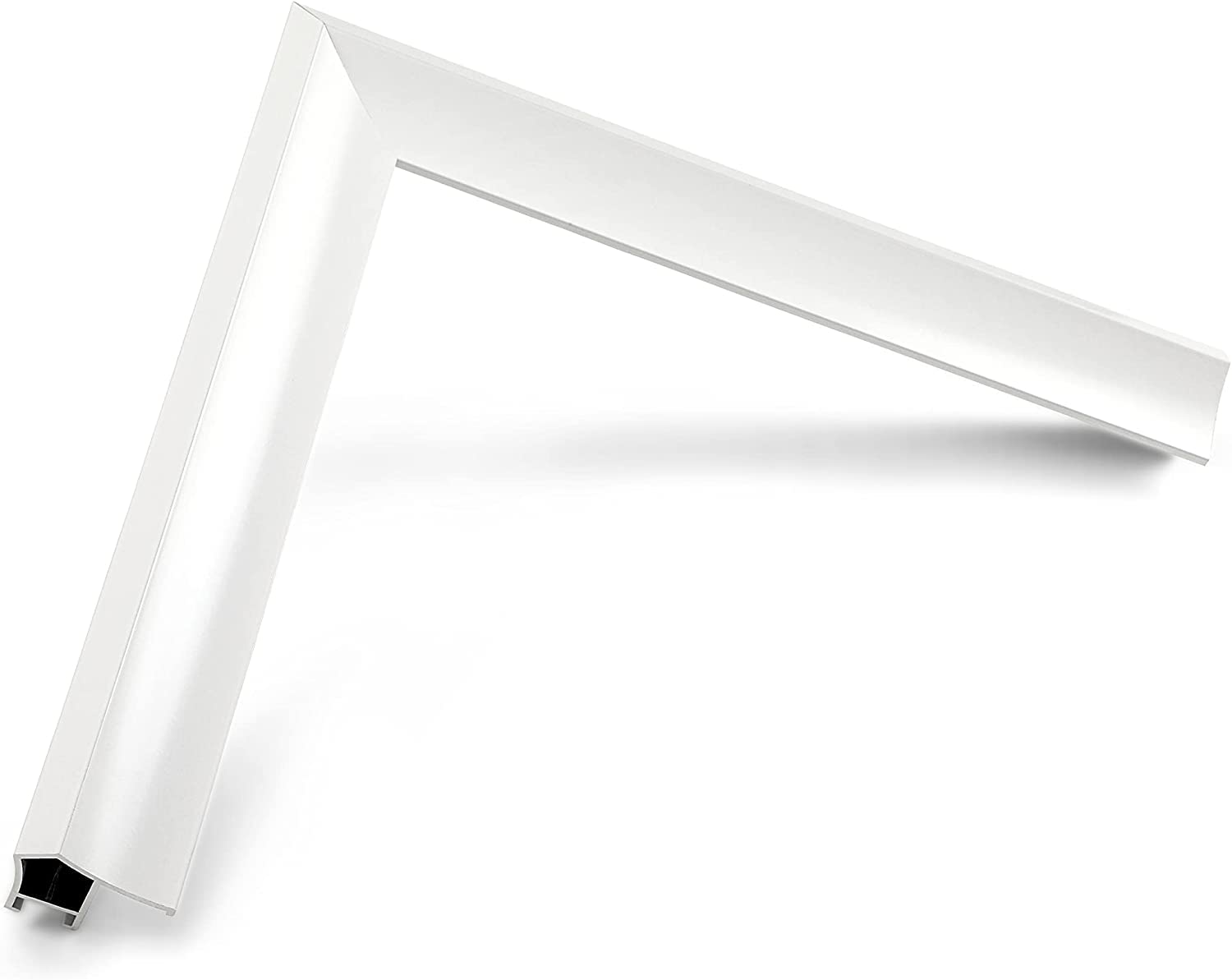 Premium Alloy Prismatic TV Frame - Pure White Bezel for Samsung The Frame TV 50 Inch (2021-2025 Models) | Elegant Home Decor for Living Room & Bedroom