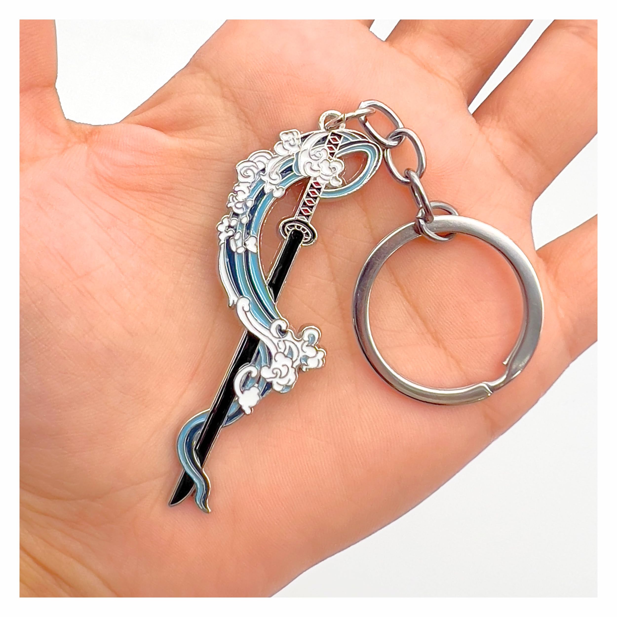 Demon Slayer Keychain - Anime Sword Key Ring for Fans, Cool Katana Keychain for Car Keys & Backpacks - Perfect Gift for Anime Lovers & Cosplay Accessories