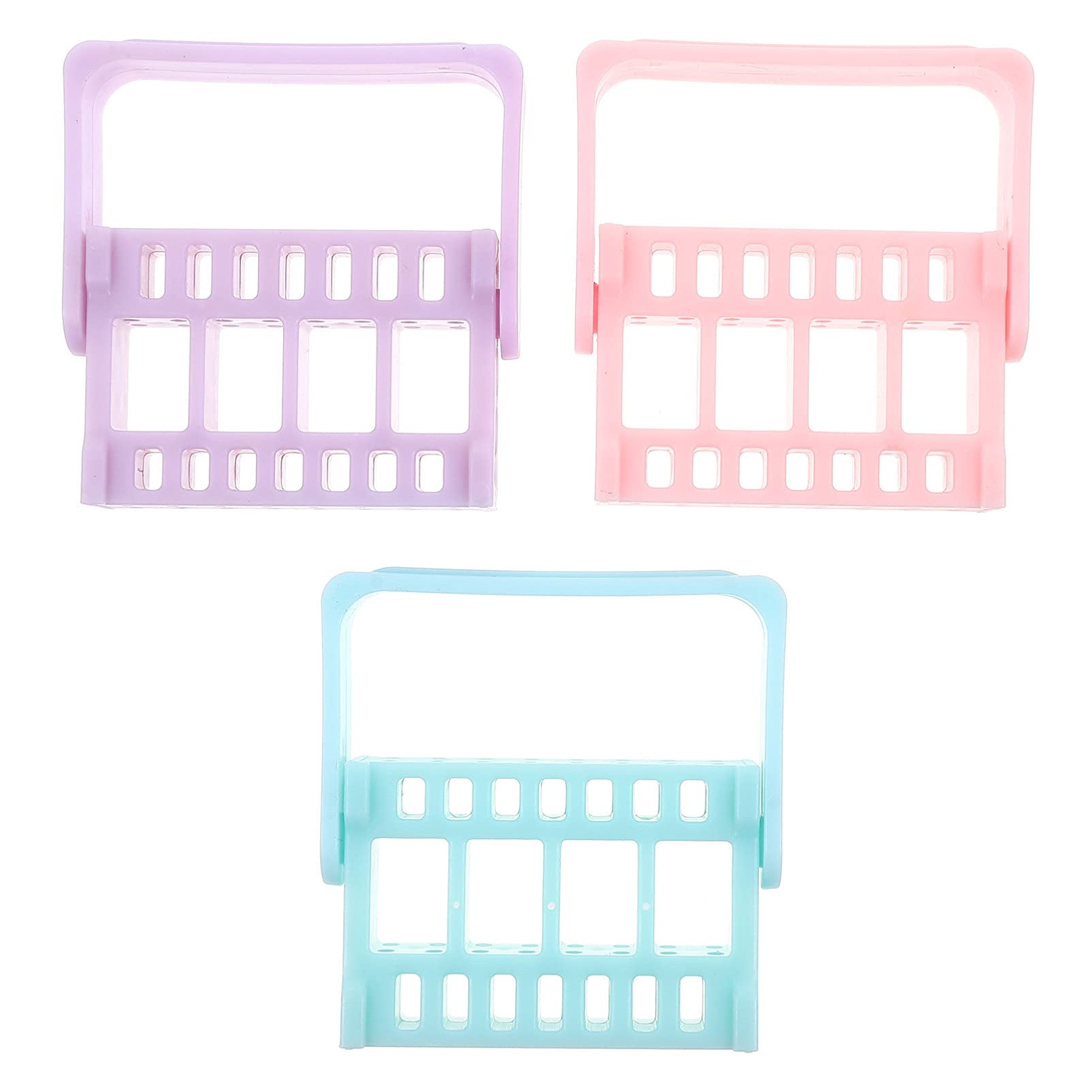 HEALLILY 3-Piece Grinding Head Storage Box - Nail Drill Bit Organizer with Display Shelf - Perfect for Salon & Home Manicure Stations - Keep Your Nail Drill Accessories Neat & Accessible