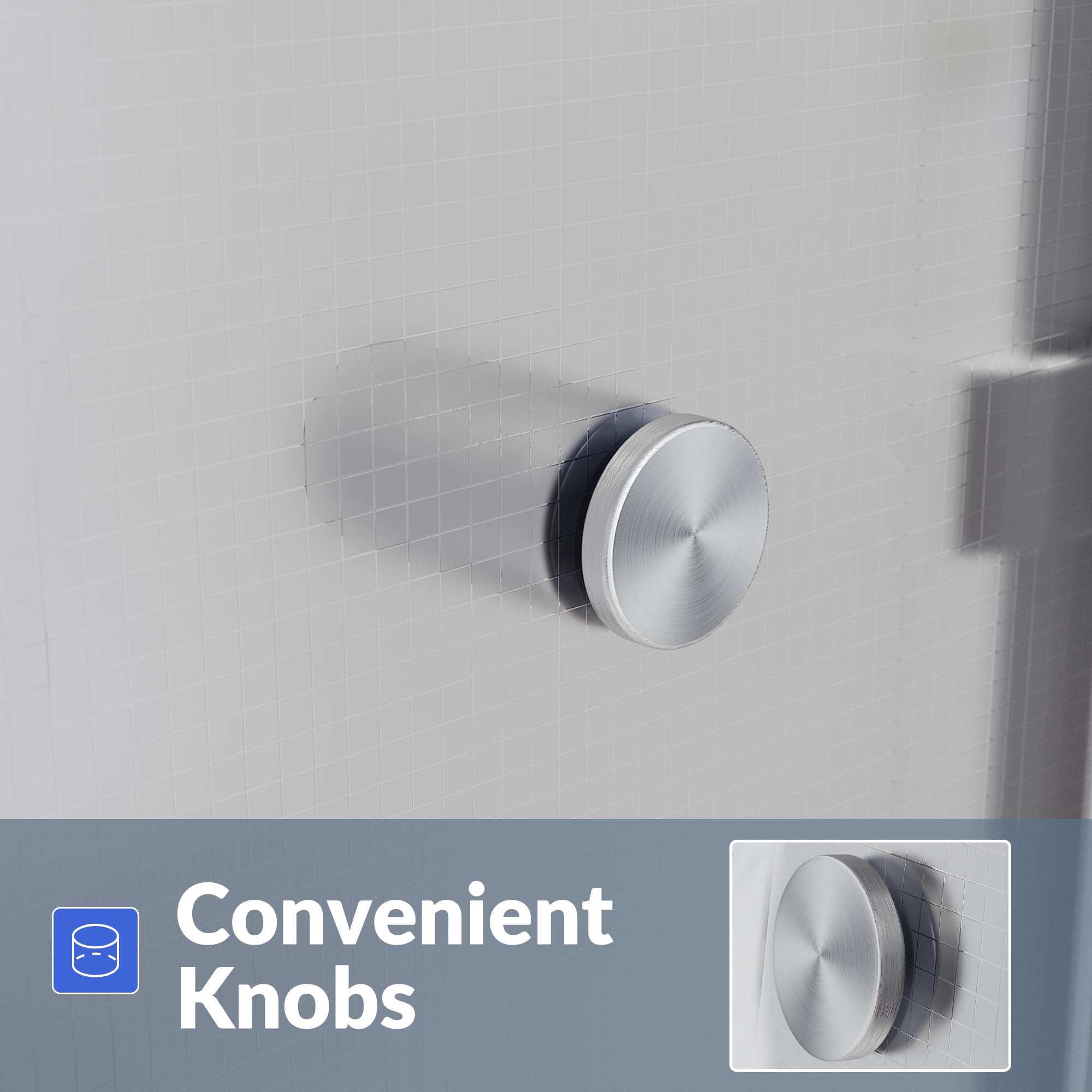 Frosted Glass Double Sliding Shower Door - 60
