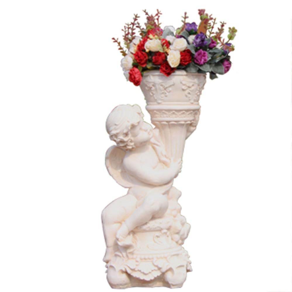 Cherubs Statue - Angels Resin Garden Figurine for Indoor & Outdoor Decor, Adorable Angel Sculpture Flower Pot - Perfect for Home, Garden, Patio & Wedding Decorations