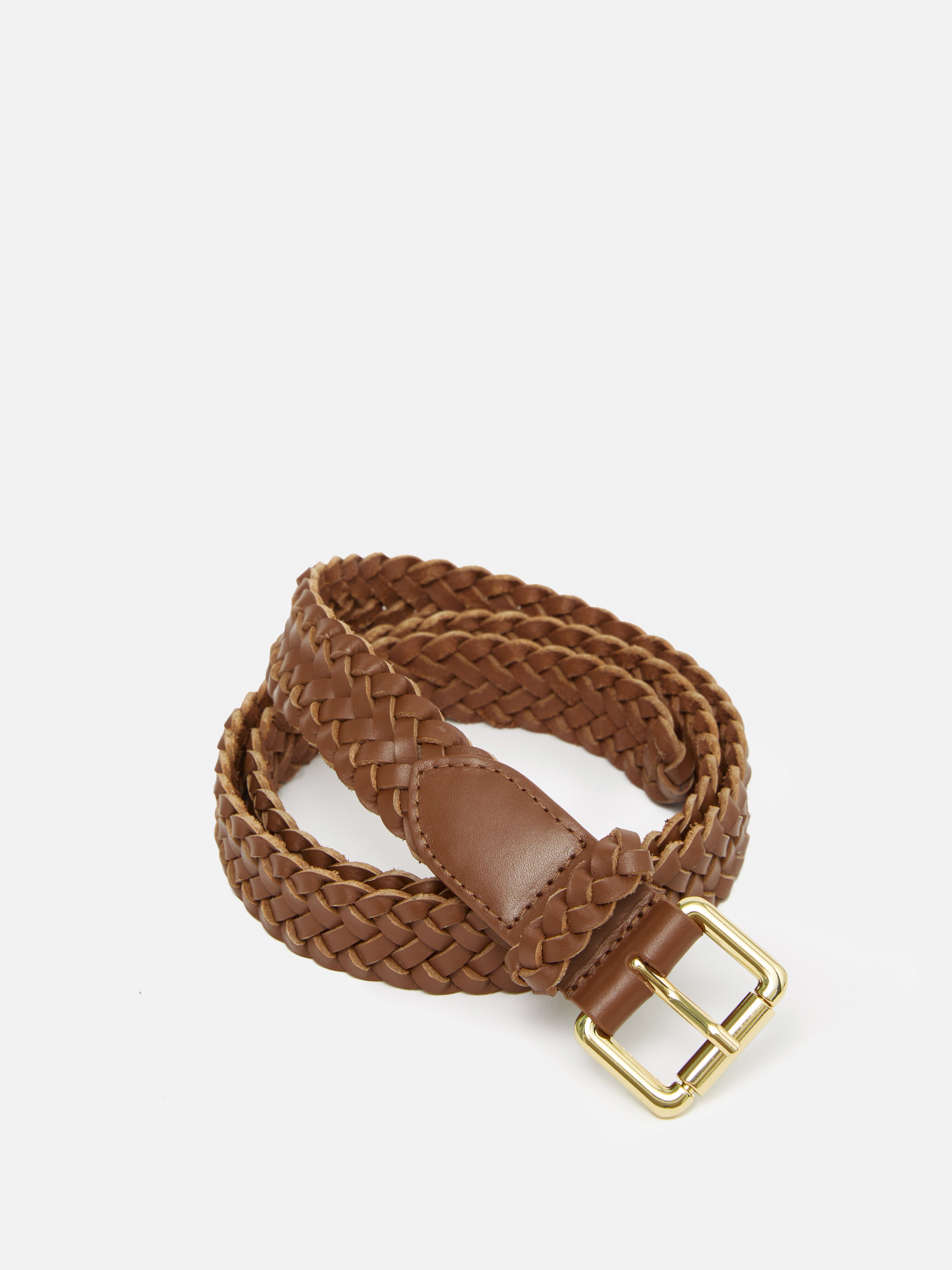Premium Genuine Leather Woven Belt for Men & Women - Classic Tan Brown - Stylish Casual & Formal Wear Accessory for Office, Date Night & Everyday Outfits