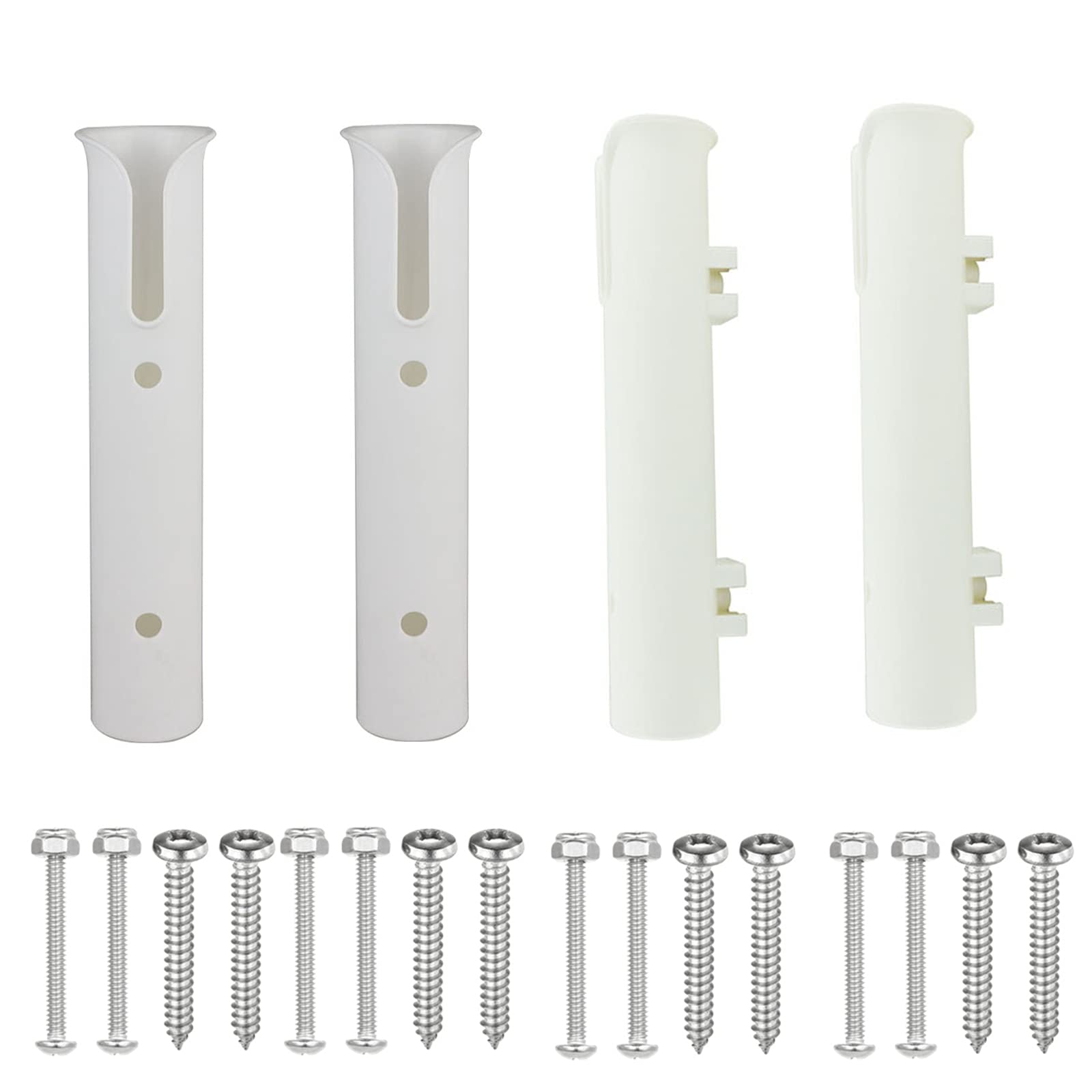 4Pcs Portable Fishing Rod Holder Racks - Adjustable Fishing Pole Stand with Bracket Support for Freshwater, Deep Sea & Trolling Fishing | Perfect for Boat, Kayak, Shore & Ice Fishing (White)