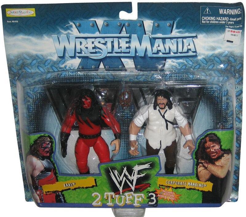 Vintage 1999 WWF Jakks Pacific 2 Tuff 3 Kane & Corporate Mankind Wrestling Action Figure - Collectible Toy for WWE Fans & Wrestling Memorabilia Collectors | Perfect for Display, Play & Nostalgic Gift Giving