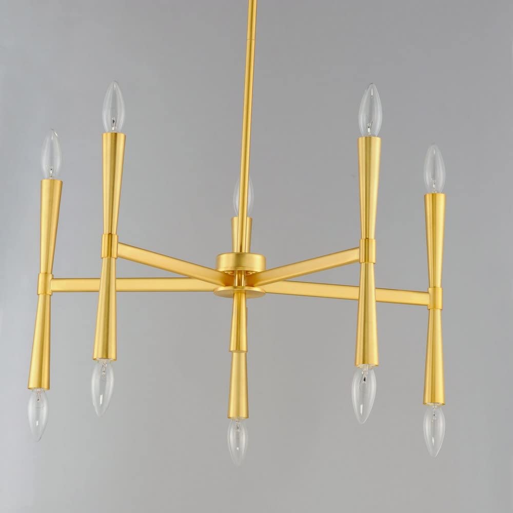 Maxim Rome 10-Light Chandelier in Satin Nickel Finish - Elegant Dining Room Lighting for Formal Dining & Entryway Decor
