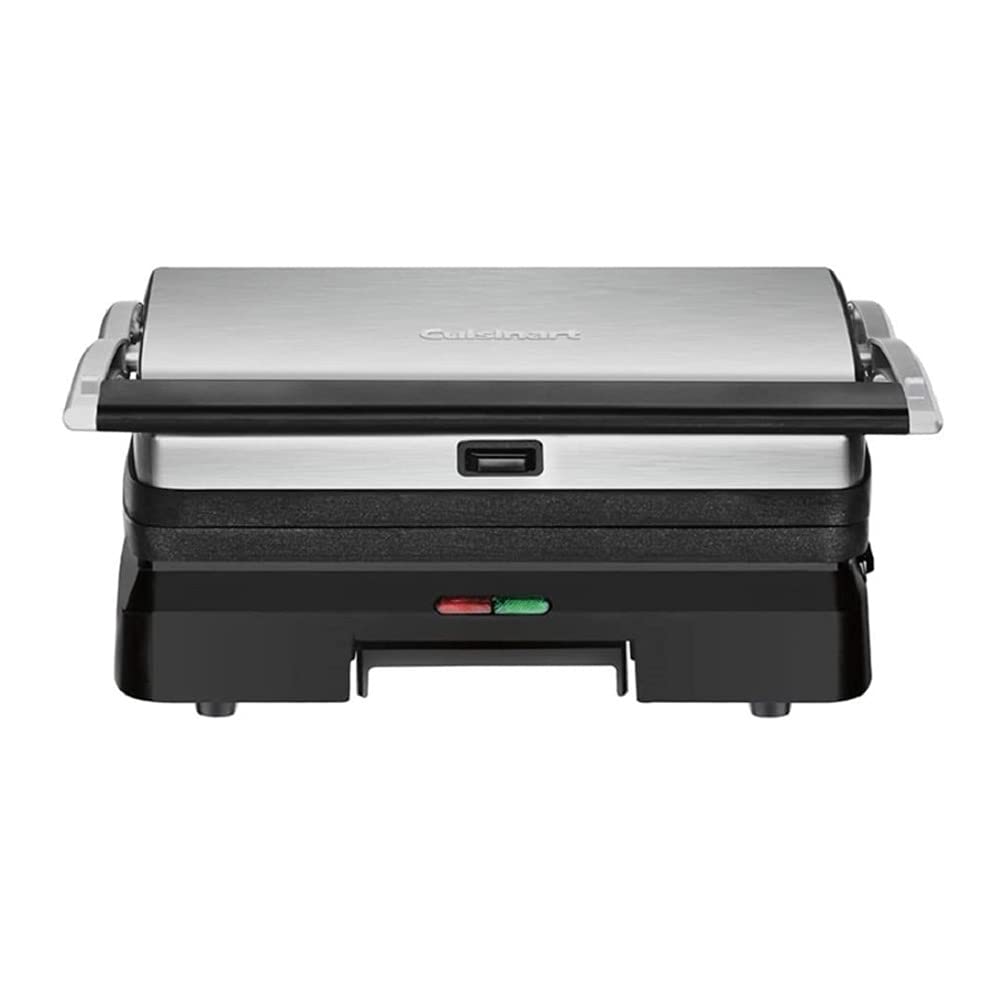 Cuisinart GR-11 3-in-1 Electric Griddle, Grill & Panini Press - Silver | Indoor Grilling, Panini Making & Breakfast Cooking | Perfect for Home Kitchens & Small Spaces