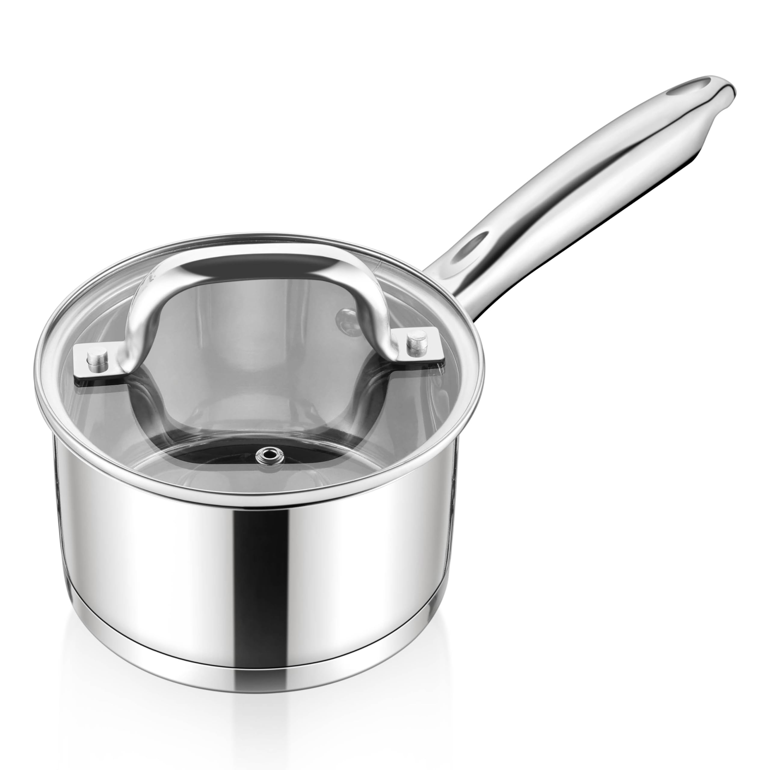 1 Quart Stainless Steel Saucepan with Lid - Small Cooking Pot for Boiling, Simmering & Saucing - Compatible with All Stoves (Gas, Electric, Induction) - Oven & Dishwasher Safe - Healthy Non-Toxic Kitchen Essential for Home Cooking, Meal Prep & Small Batch Recipes