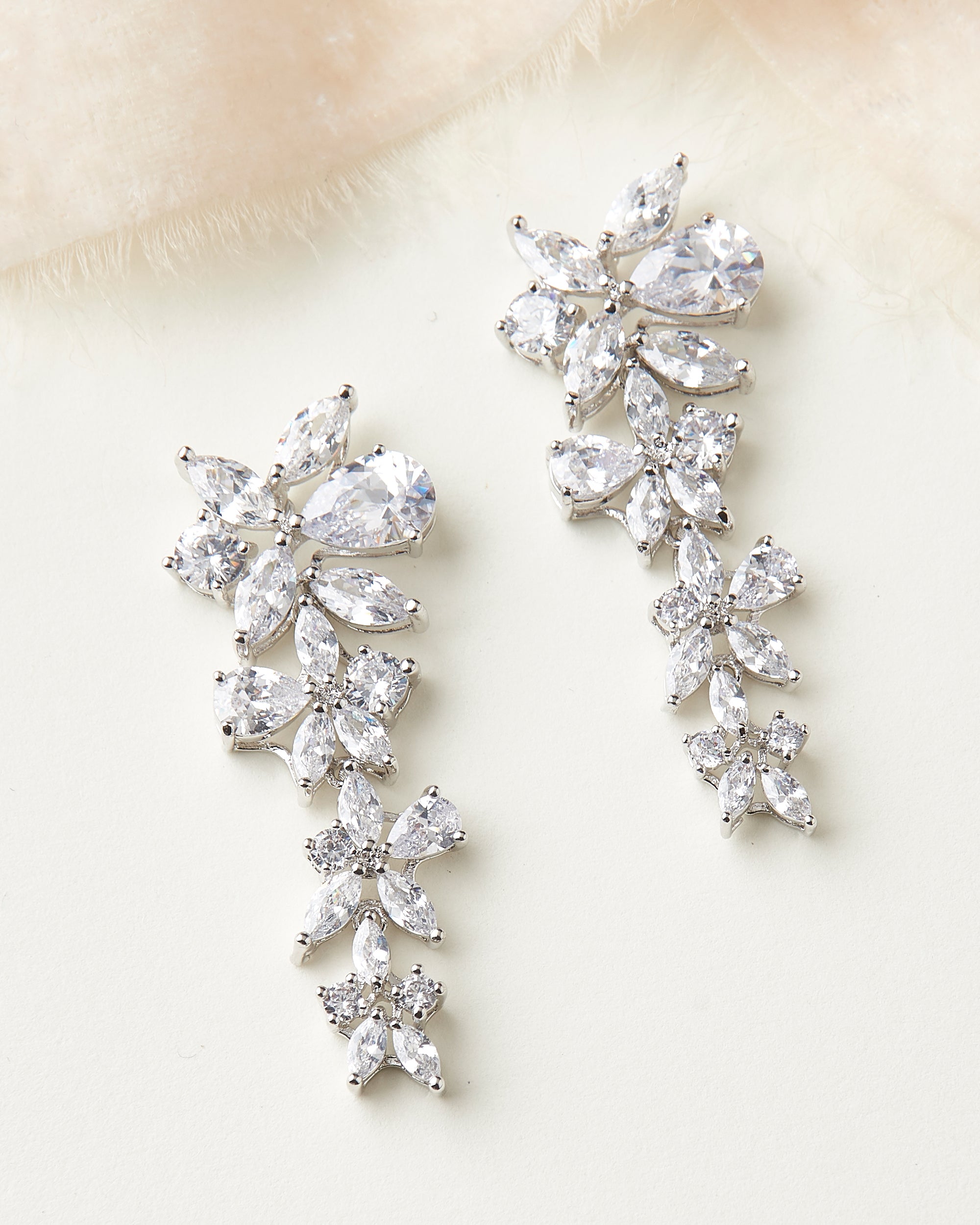 Delilah CZ Drop Earrings for Women - Elegant Cubic Zirconia Dangle Earrings for Party, Wedding & Evening Wear