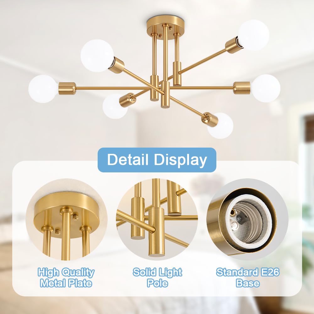 Biewalk 6-Light Modern Sputnik Chandelier - 31.18