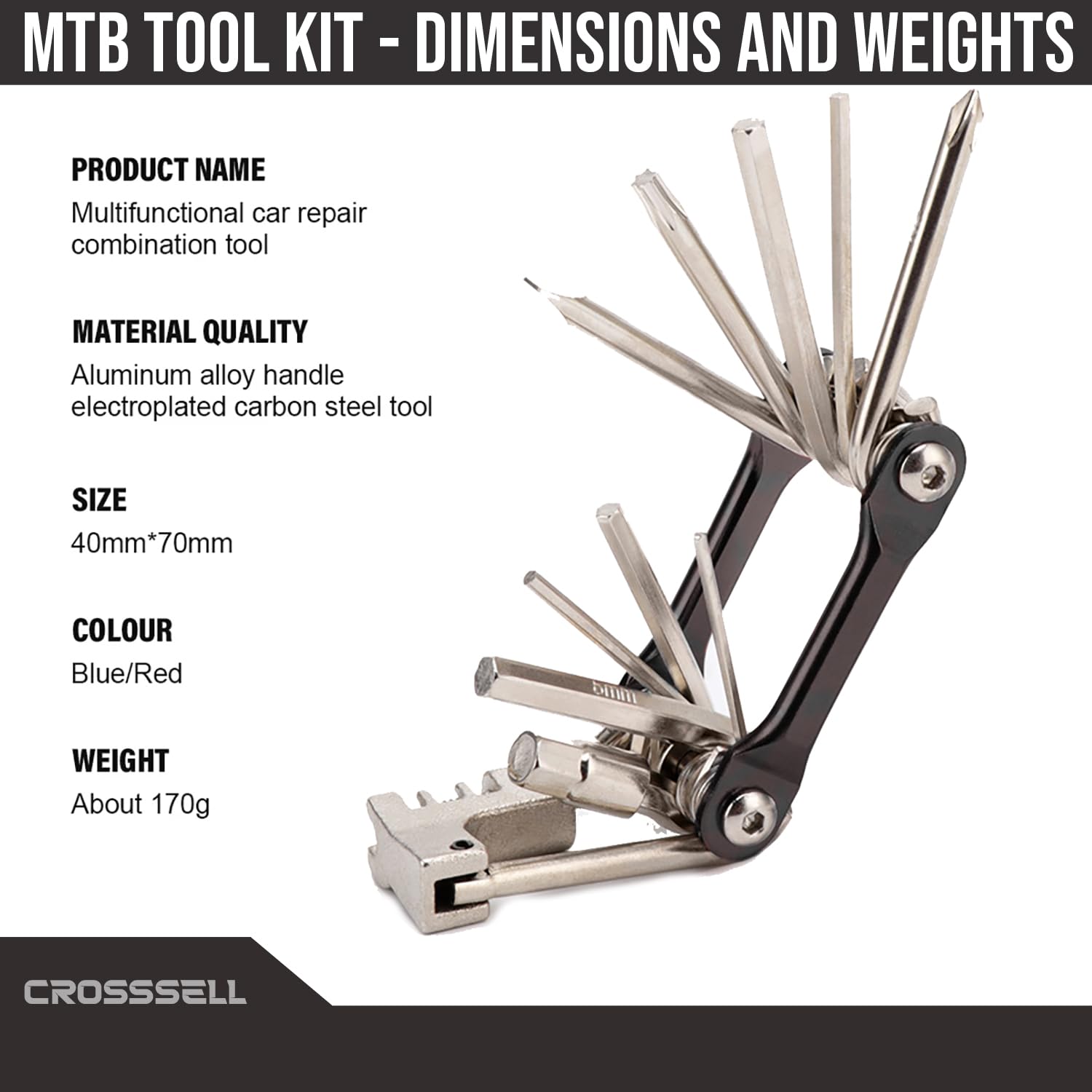 Premium Bike Tool Kit - 18-in-1 Multi-Tool for Mountain & Road Bikes | MTB Repair Kit with Hex Wrenches, Chain Tool & Tire Levers | Perfect for Cycling Maintenance, Trailside Repairs & Commuter Bike Care (Black)