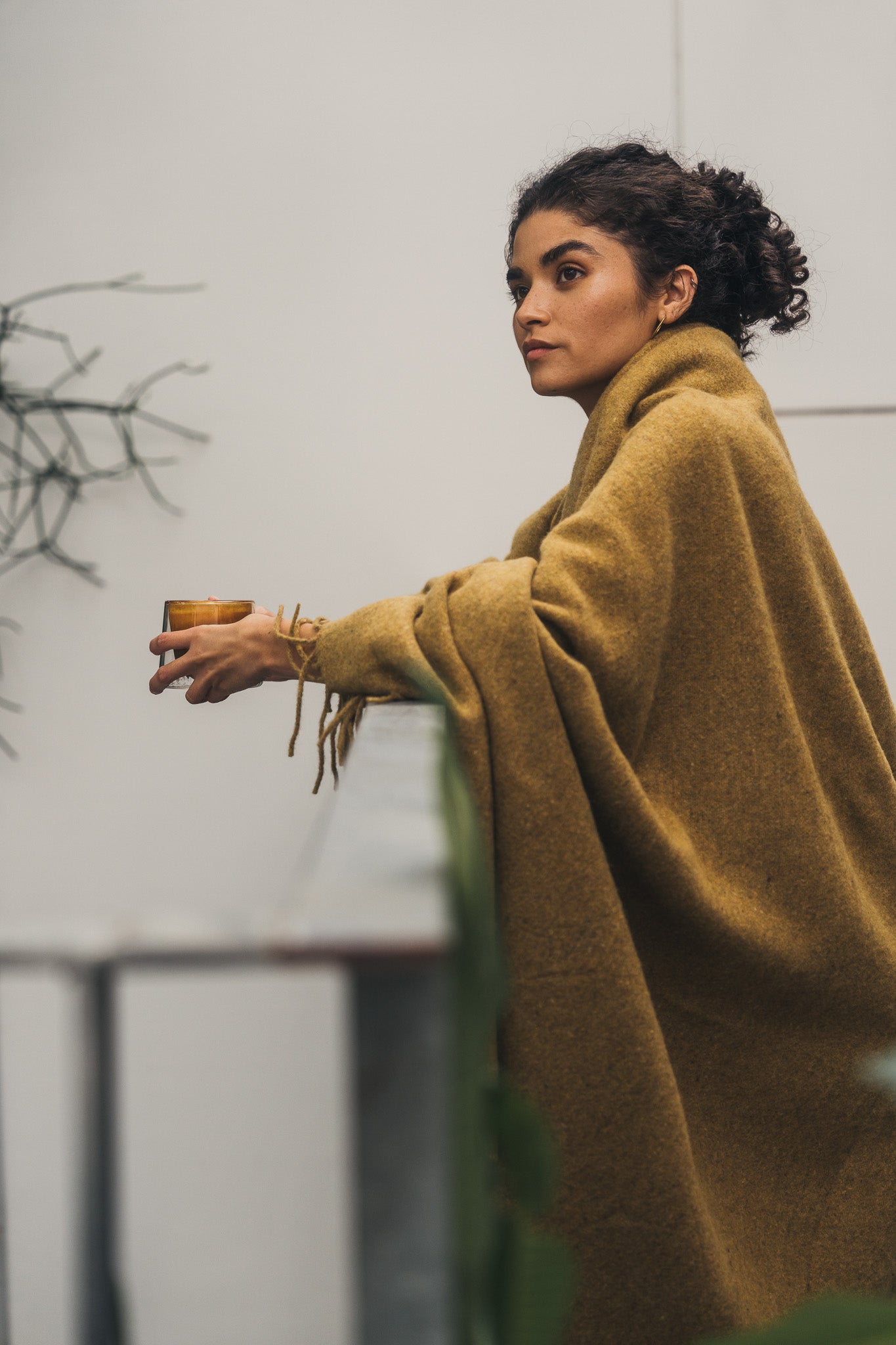 Premium Merino Wool Throw Blanket - Soft & Cozy Mustard Yellow for Living Room, Bedroom & Travel - Lightweight & Warm All-Season Comforter