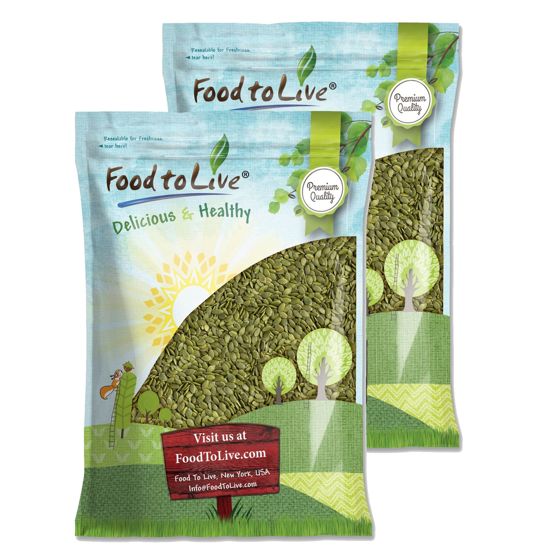 Food to Live - Raw Pepitas (Pumpkin Seed Kernels), 18 Pounds Bulk - Non-GMO Verified, Unsalted, No Shell, Vegan, Kosher, Keto-Friendly | High Protein & Essential Fatty Acids | Perfect for Healthy Snacking, Baking, Salads & Smoothie Bowls