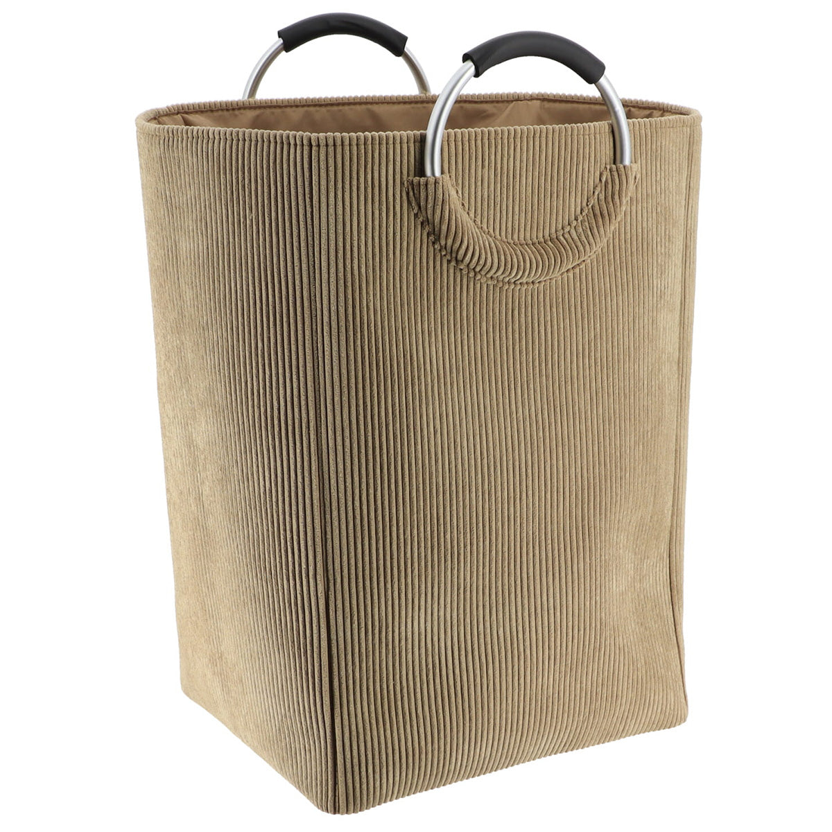 Foldable Corduroy Laundry Basket 55L - Large Collapsible Clothes Hamper with Handles for Home, Dorm, Camping & Travel Storage