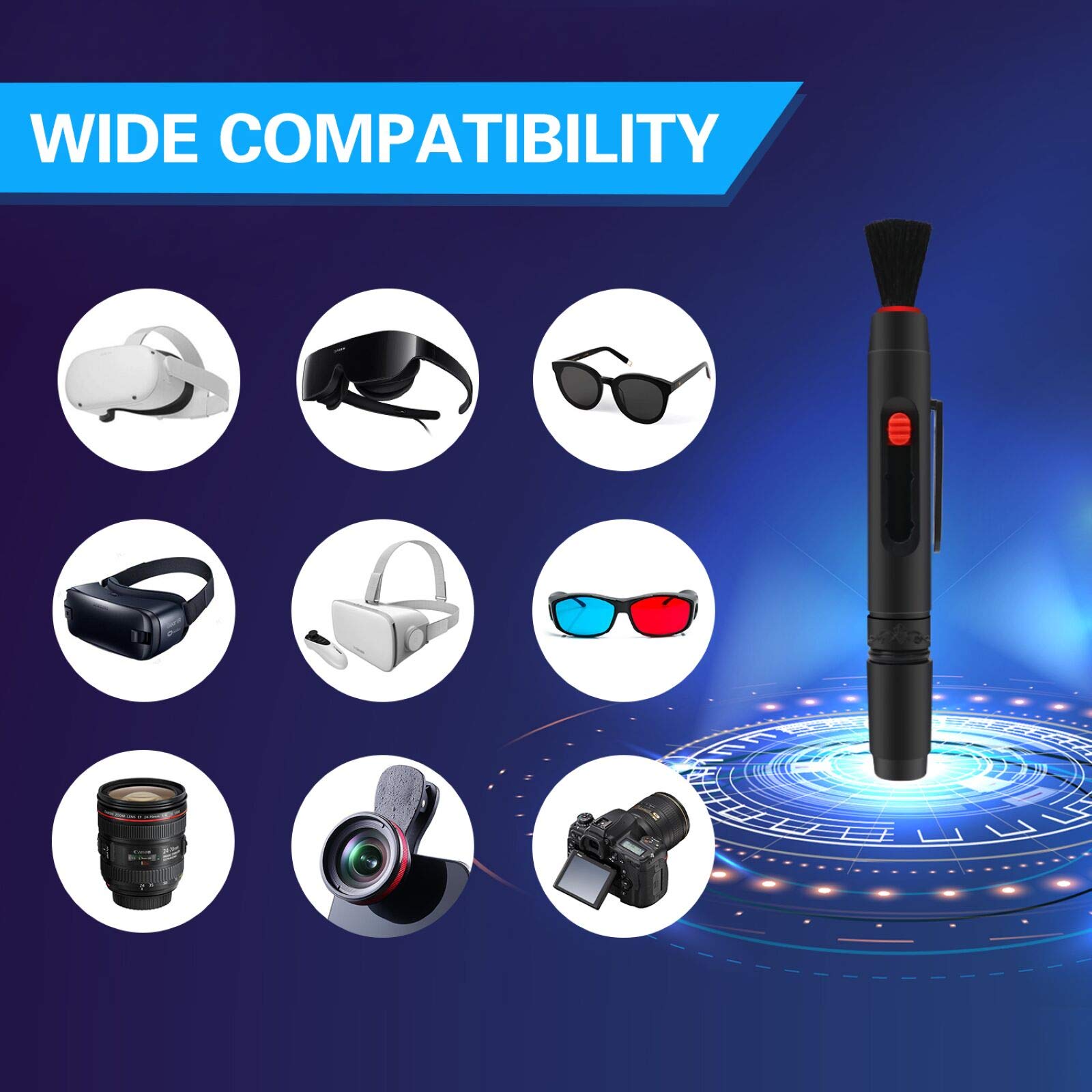 COSOOS Lens Cleaning Pen for Oculus Quest 2/Quest/Rift S, HTC Vive, PS4 VR Headset - Professional Lens Cleaner for VR Headsets, Drones, Cameras, Glasses & Optical Lenses - Remove Dust, Smudges & Fingerprints - Perfect for Gaming, Photography & Travel Accessories
