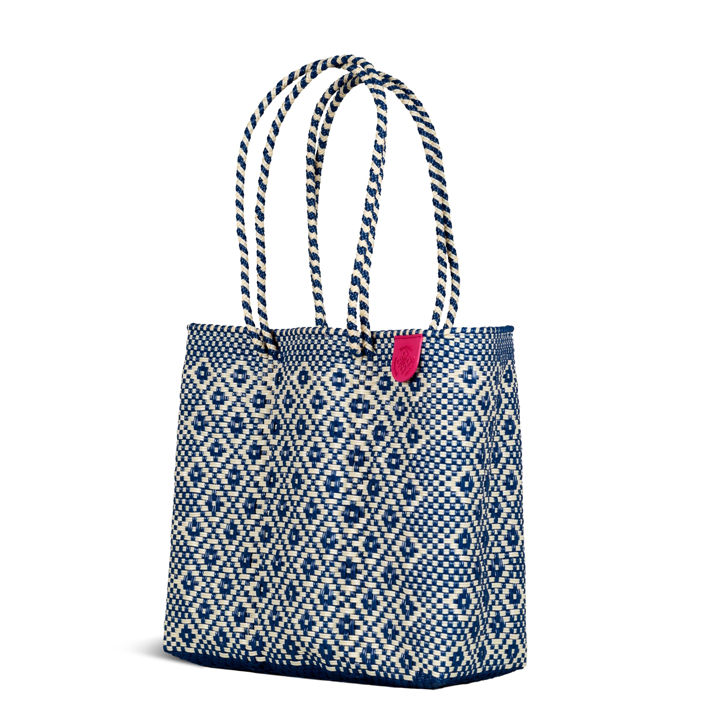 Handwoven Recycled Plastic Tote Bag - Eco-Friendly Mexican Woven Purse from Oaxaca, Water-Resistant Beach & Summer Tote for Women, Perfect for Shopping, Travel, and Everyday Use