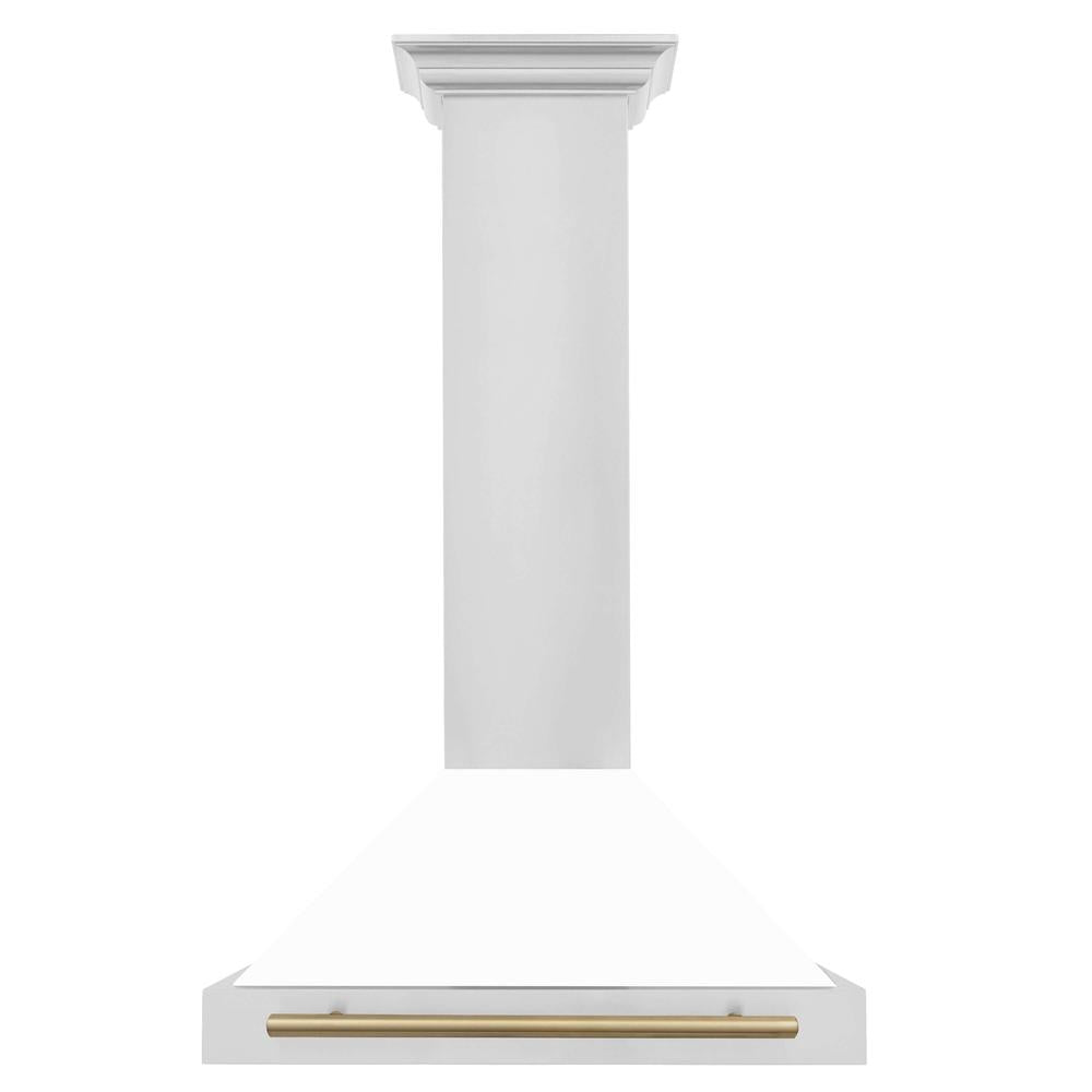 ZLINE KB4STZ WM30 30-Inch Convertible Stainless Steel Range Hood - White Matte Shell with Modern Accents | Powerful Kitchen Ventilation for Gas Stoves & Cooking Areas | Perfect for Home Chefs & Modern Kitchens