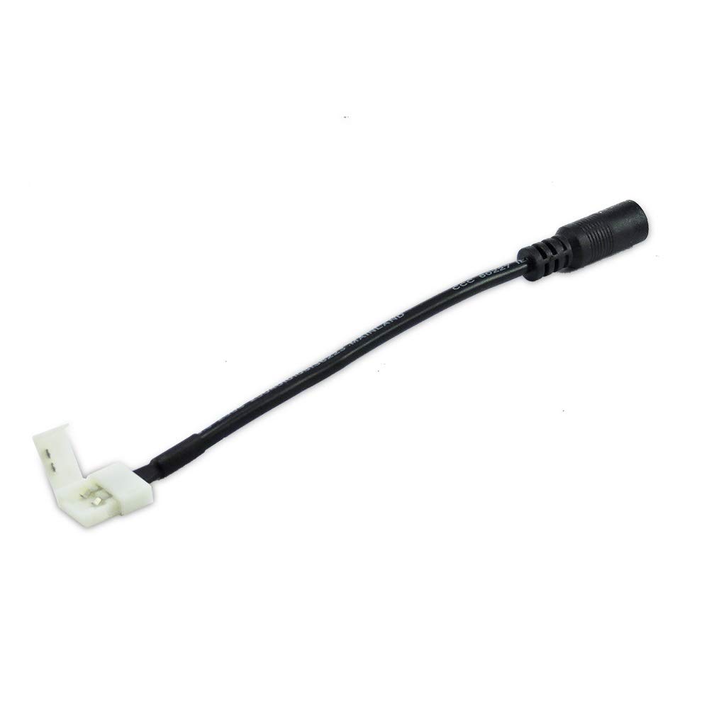 5mm DC Jack to 8mm Ribbon LED Strip Light Connector - for Home, Office, and Commercial Lighting Installations