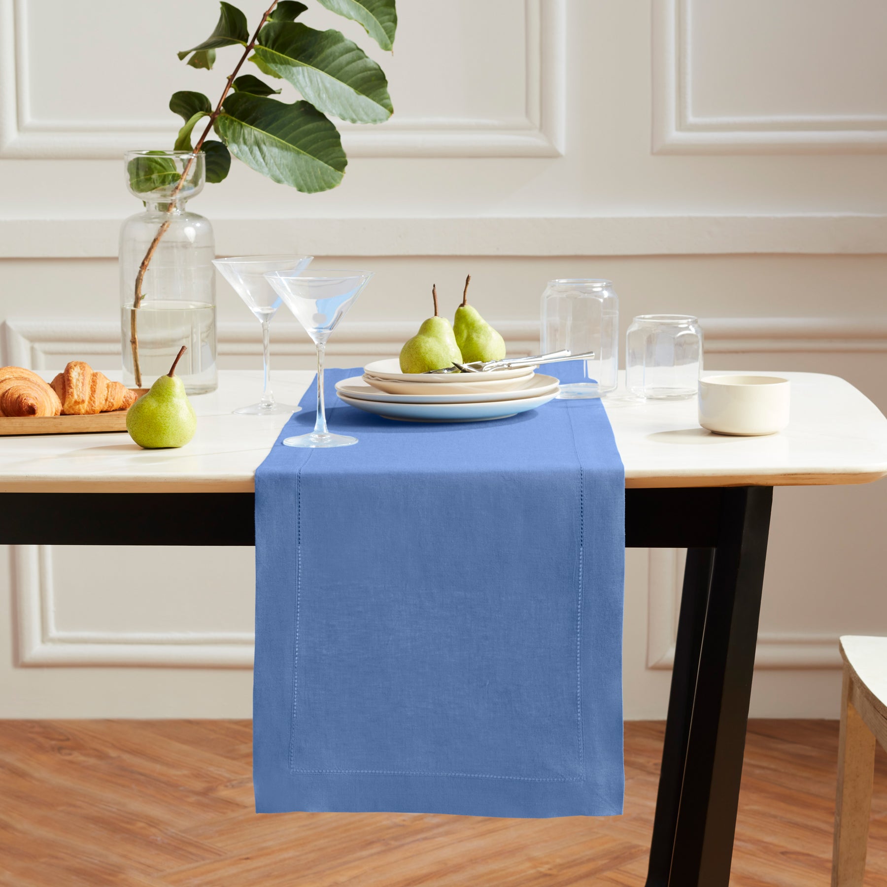 Sonoma Hemstitch Table Runner - Elegant Linen Table Decor for Dining & Special Occasions | Perfect for Weddings, Holidays & Home Decor