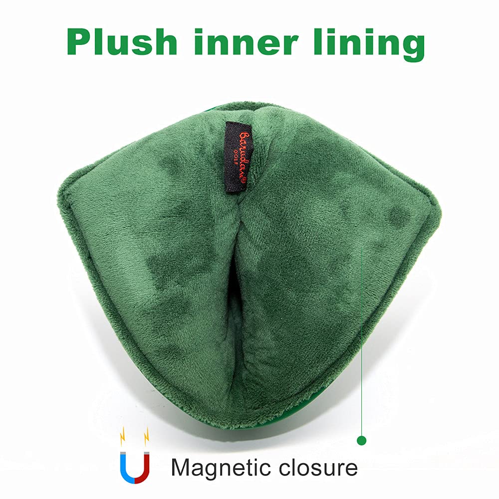 Premium Barudan Golf Shamrock Clover Blade Putter Cover - Magnetic Closure Headcover for Blade Style Putters - Durable Club Protector for Golf Course & Practice Sessions