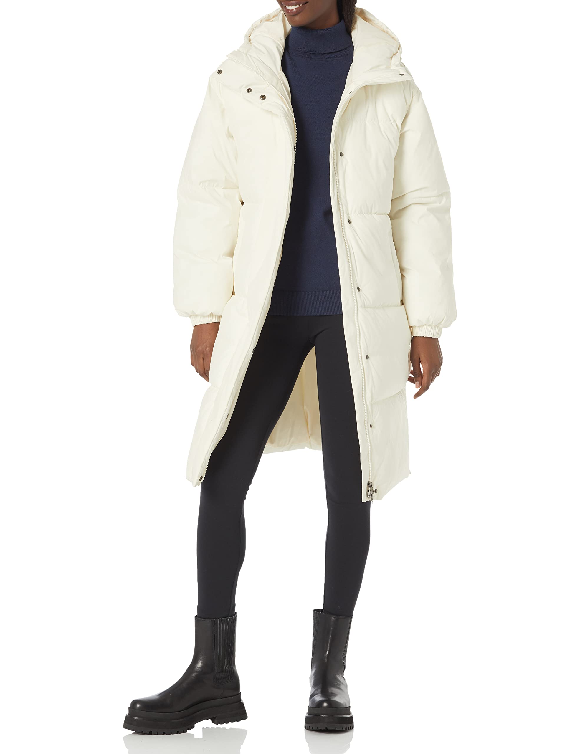 Amazon Essentials Women's Oversized Long Puffer Jacket - Warm Winter Coat with Hood, Water-Resistant, Plus Size Available - Perfect for Cold Weather, Outdoor Activities & Daily Commute