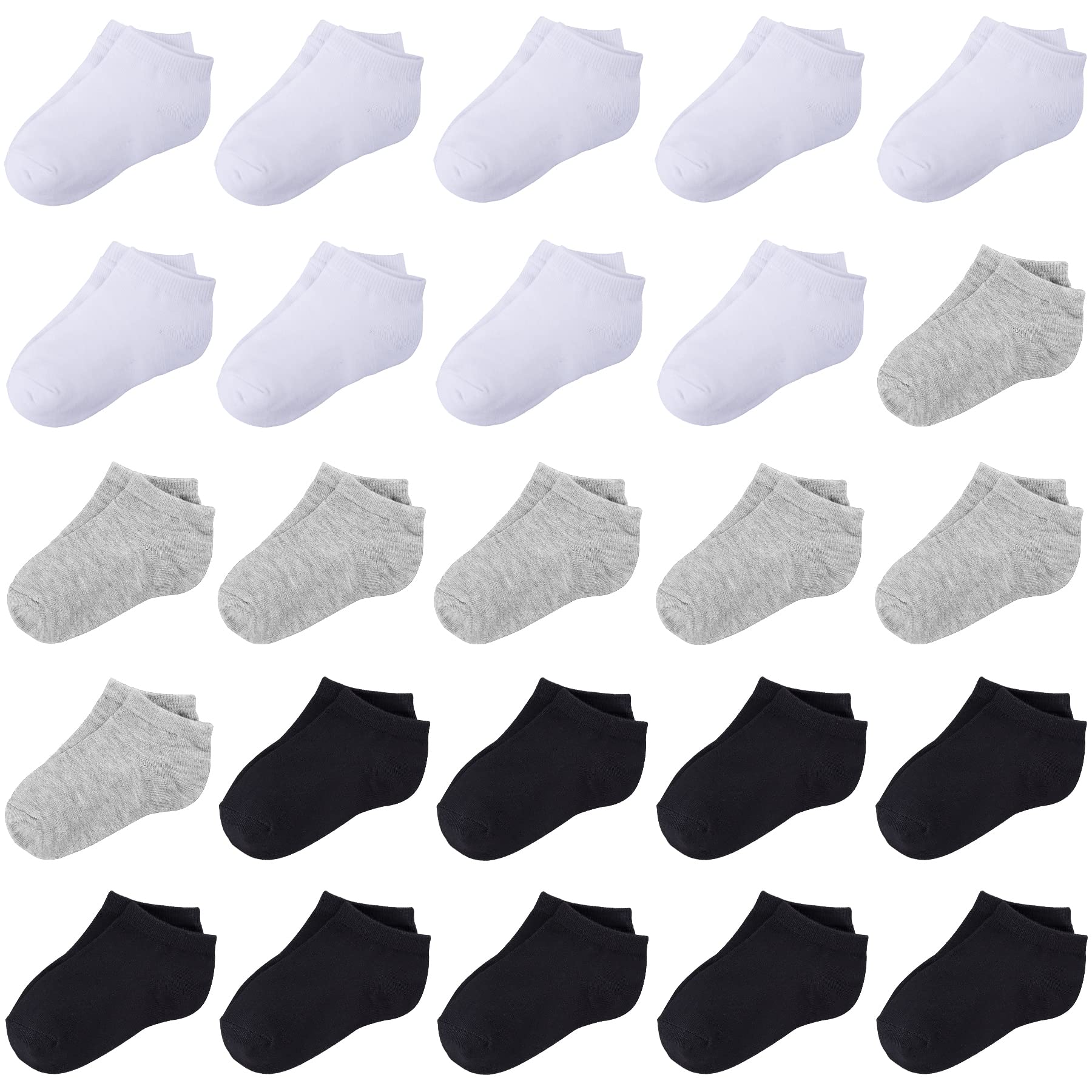 Duufin 25 Pairs Toddler Ankle Socks - Low Cut Half Cushion Baby Socks for Boys & Girls - Soft Breathable Cotton Kids Socks for Playtime, School & Daily Wear