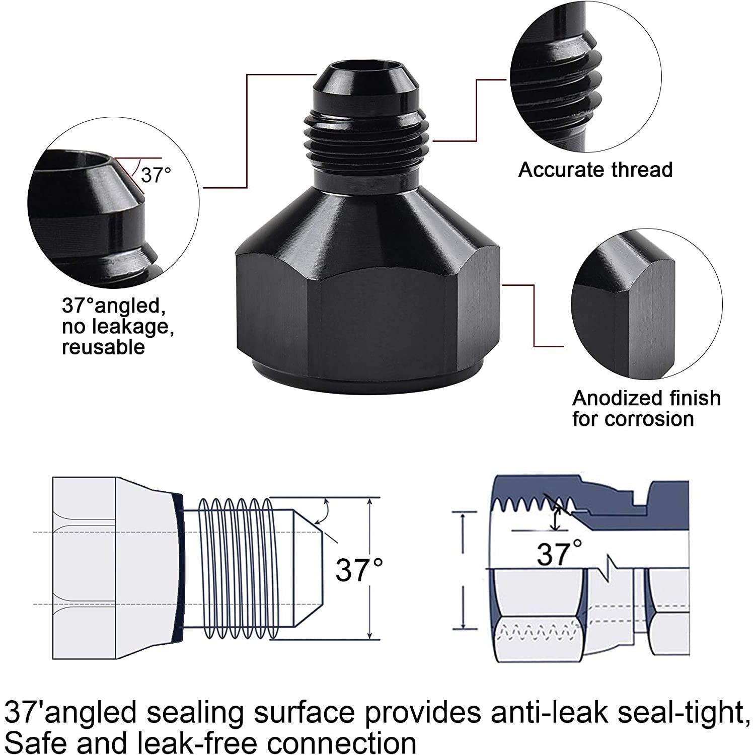 High-Performance Transmission Oil Cooler Reducer Hose End Fitting Adapters - 10AN, 8AN, 6AN Sizes - Perfect for Automotive Cooling System Upgrades & Performance Modifications