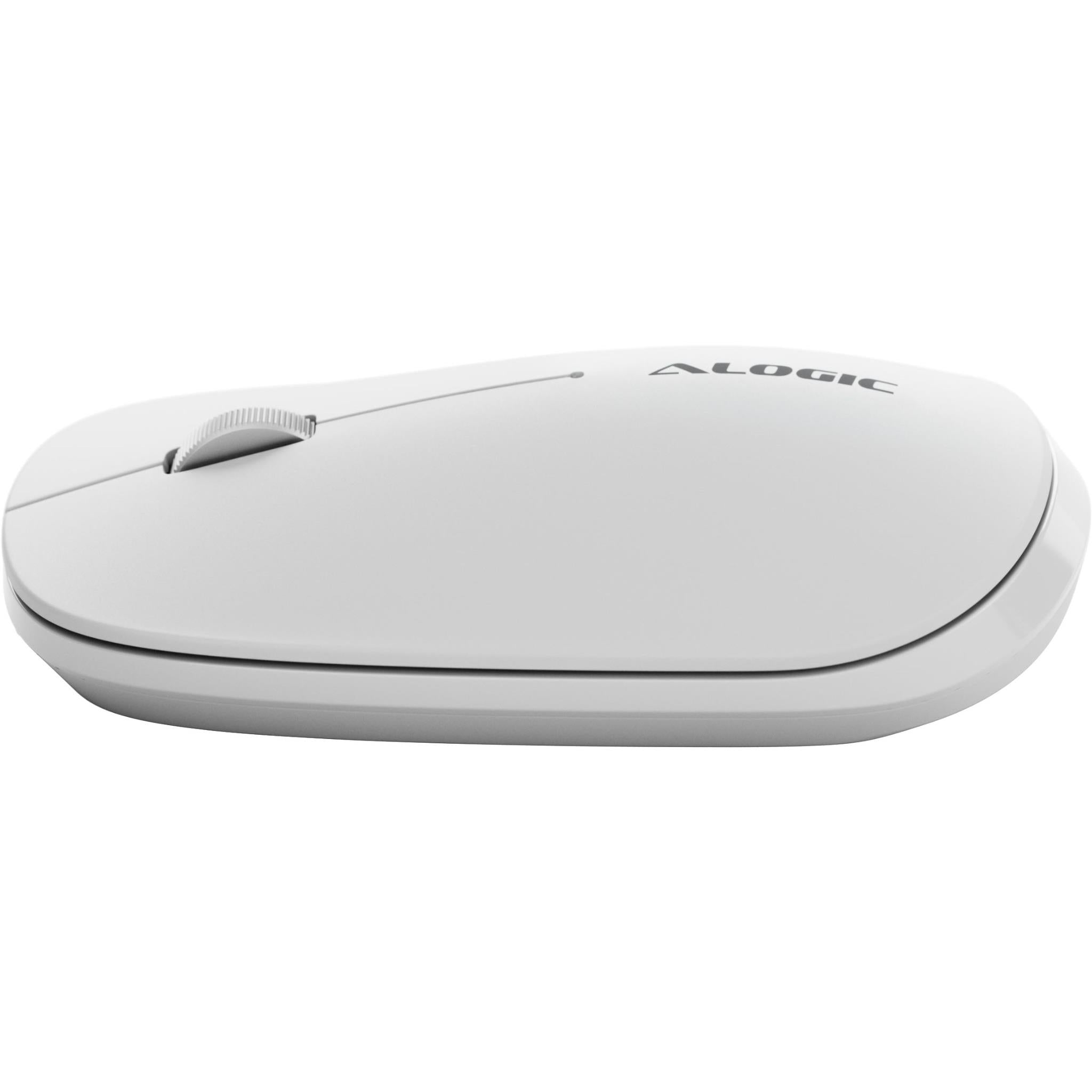 Alogic Echelon Compact Wireless Bluetooth Keyboard and Mouse Combo - USB-C Rechargeable, Compatible with Mac, Windows, iPad (White) - Perfect for Home Office, Remote Work & Travel