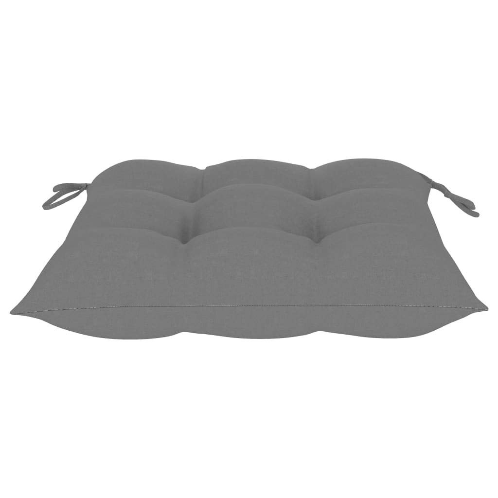 Premium 4-Piece Gray Chair Cushions Set - 19.7x19.7x2.8 Inch Soft Cotton Fabric Seat Pads for Indoor/Outdoor Sofa, Office & Dining Chairs - Thick Comfortable Cushions with 2 Ties for Secure Fit - Perfect for Home, Patio, Garden and Workspace