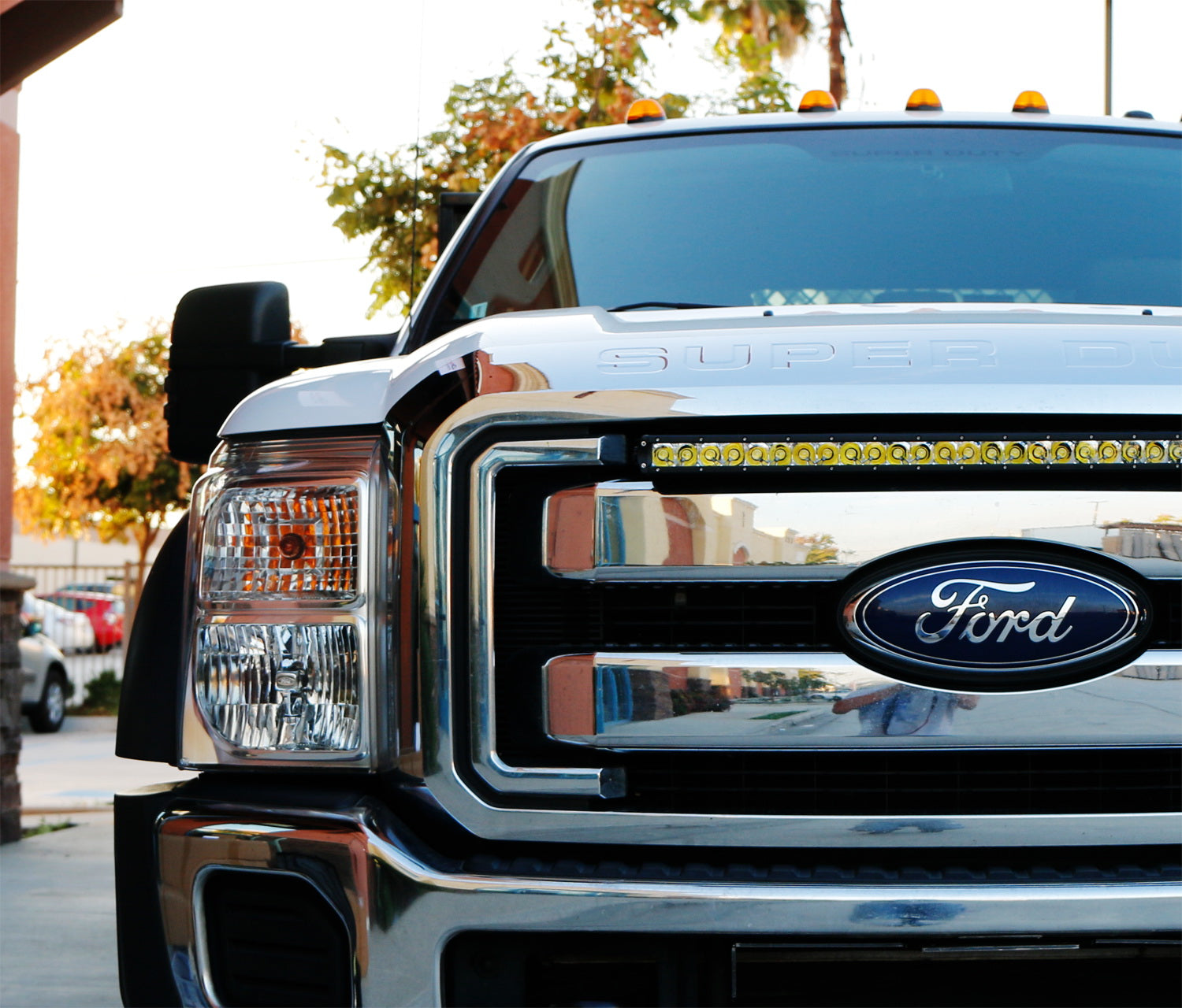 150W 30-Inch LED Light Bar with Behind Grille Mount Bracket & Wiring Kit - Compatible with 2011-2016 Ford F250 F350 Super Duty Trucks - Perfect for Off-Roading, Camping & Night Driving