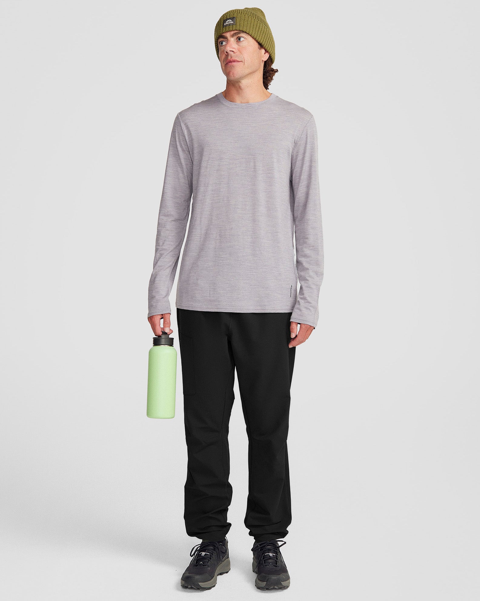 Men's Aysen Fleece Joggers - Soft Comfortable Winter Pants for Running, Lounge & Travel - Black Stingray Color
