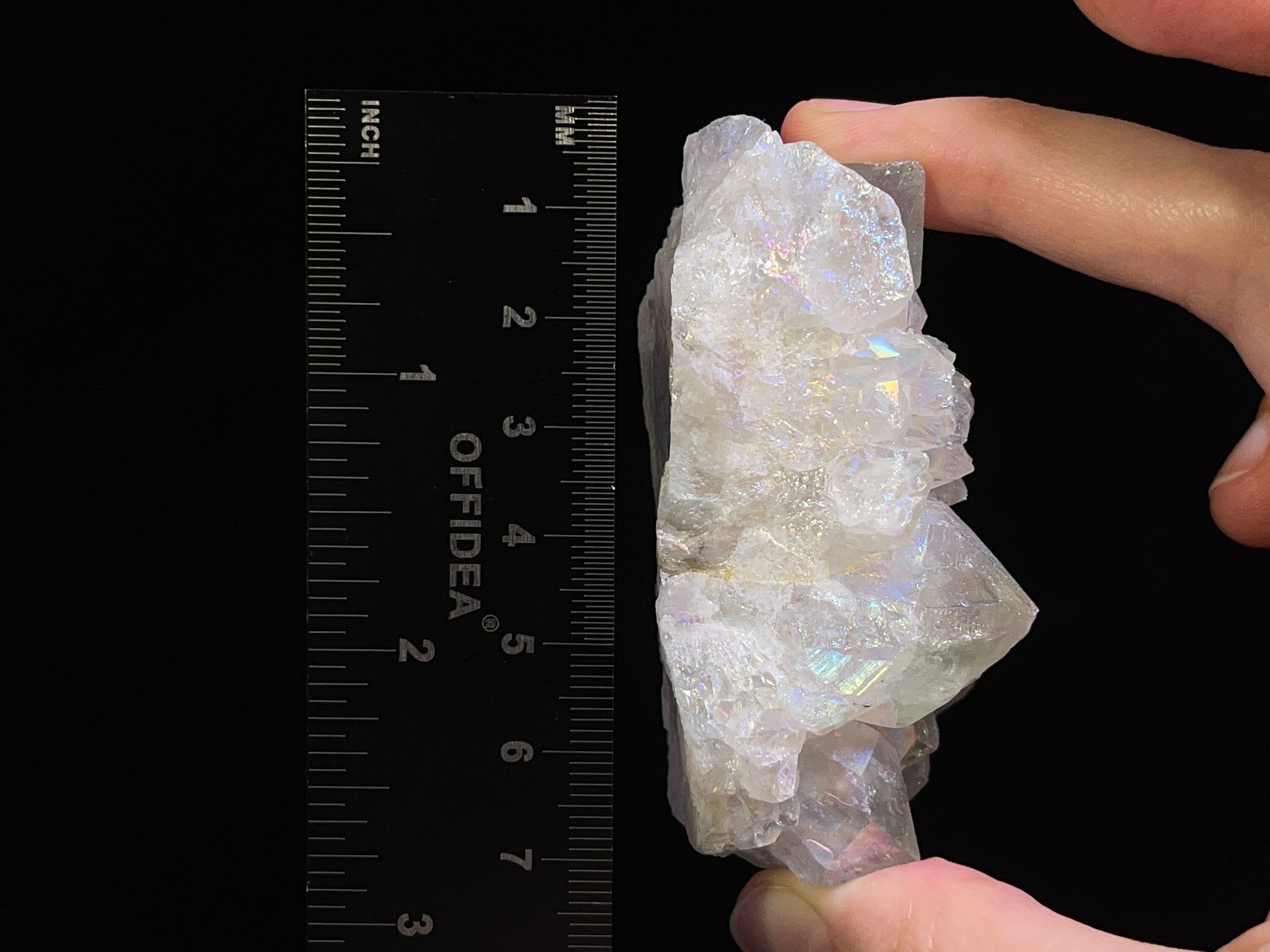 AURA QUARTZ Angel White Rainbow Quartz Crystal Cluster - Natural Spirit Quartz Healing Stone for Meditation, Reiki & Boho Home Decor - Perfect for Spiritual Gifts & Crystal Collection