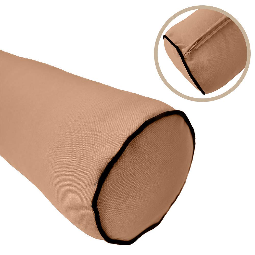 5-Piece Contrast Pipe Outdoor Daybed Mattress Cushion Set with Bolster Pillows - Twin Size AD104 - Perfect for Patio, Poolside & Garden Lounging