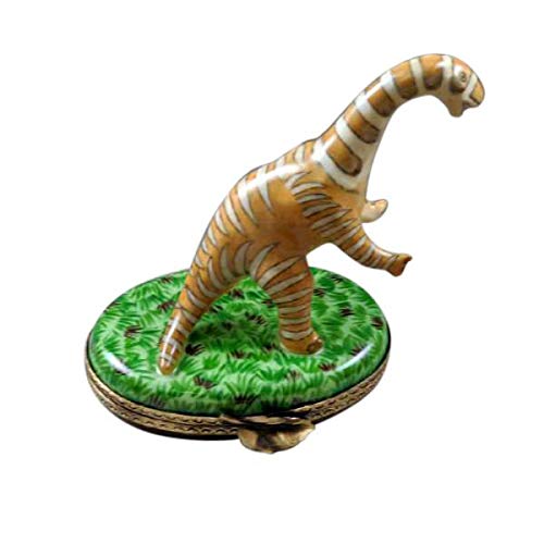 Rochard Brachiosaurus Dinosaur Porcelain Box - Hand-Painted Limoges Collectible with Long Neck & Tail - Perfect for Jewelry Storage & Home Decor Gift