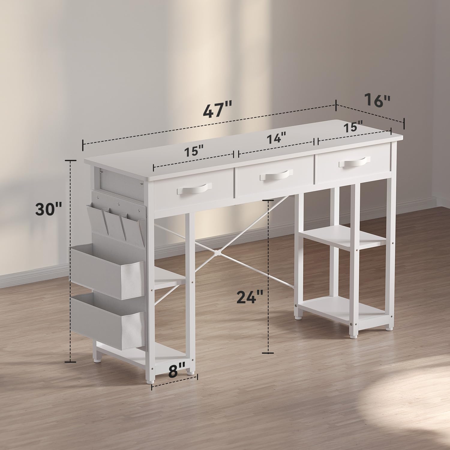 Oneinmil White Vanity Desk - 48
