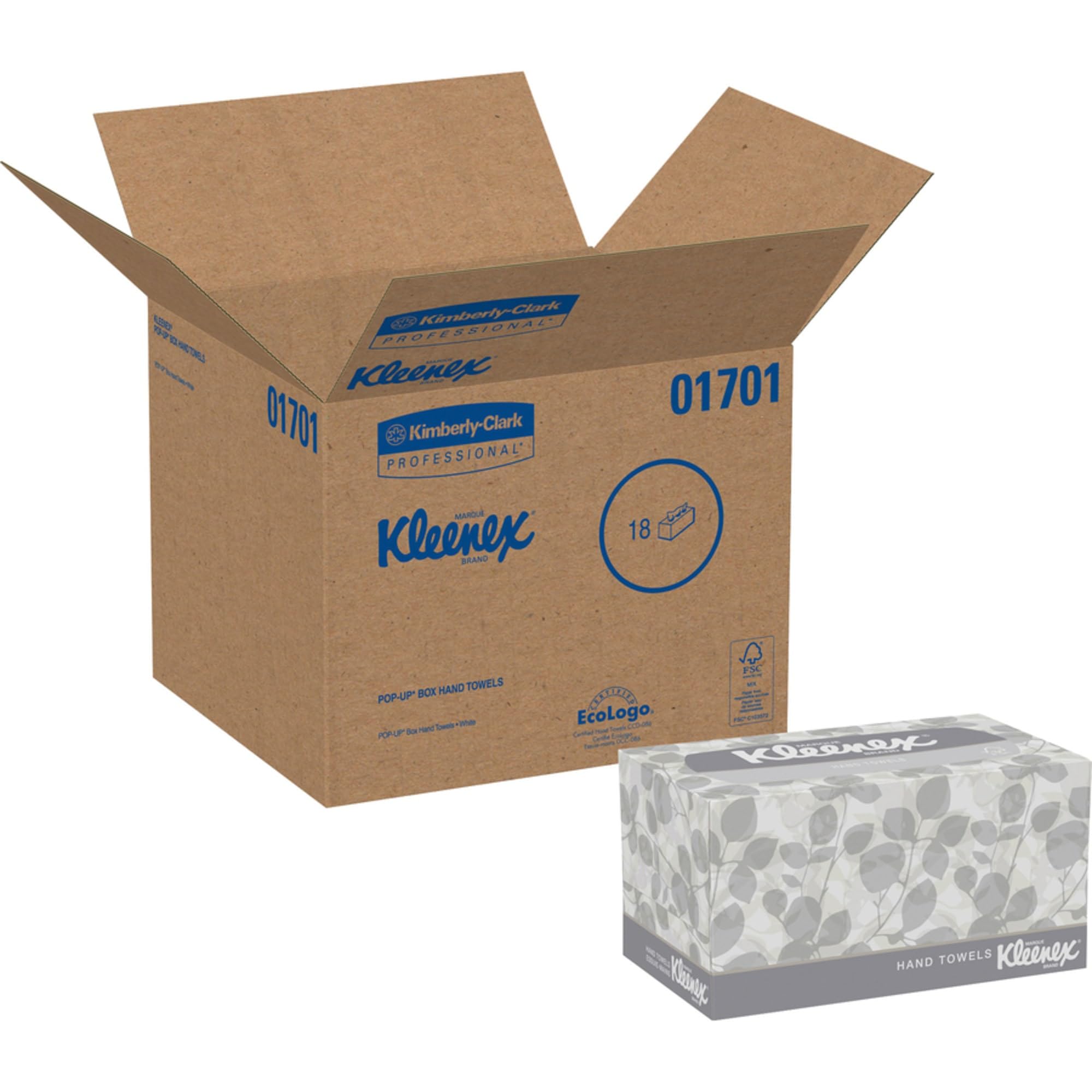 KLEENEX Pop-Up Box Hand Towels | 9 x 10.5 Inch Paper Towels | 120 Count Bulk Pack | For Kitchen, Bathroom & Office Use